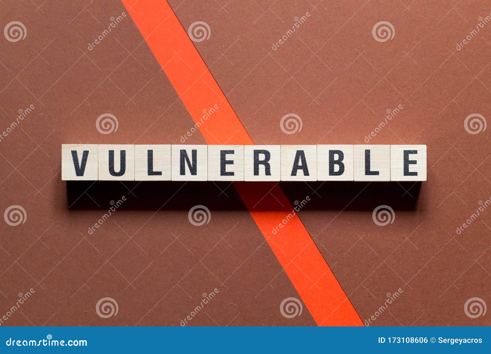 vulnerable word concept on cubes