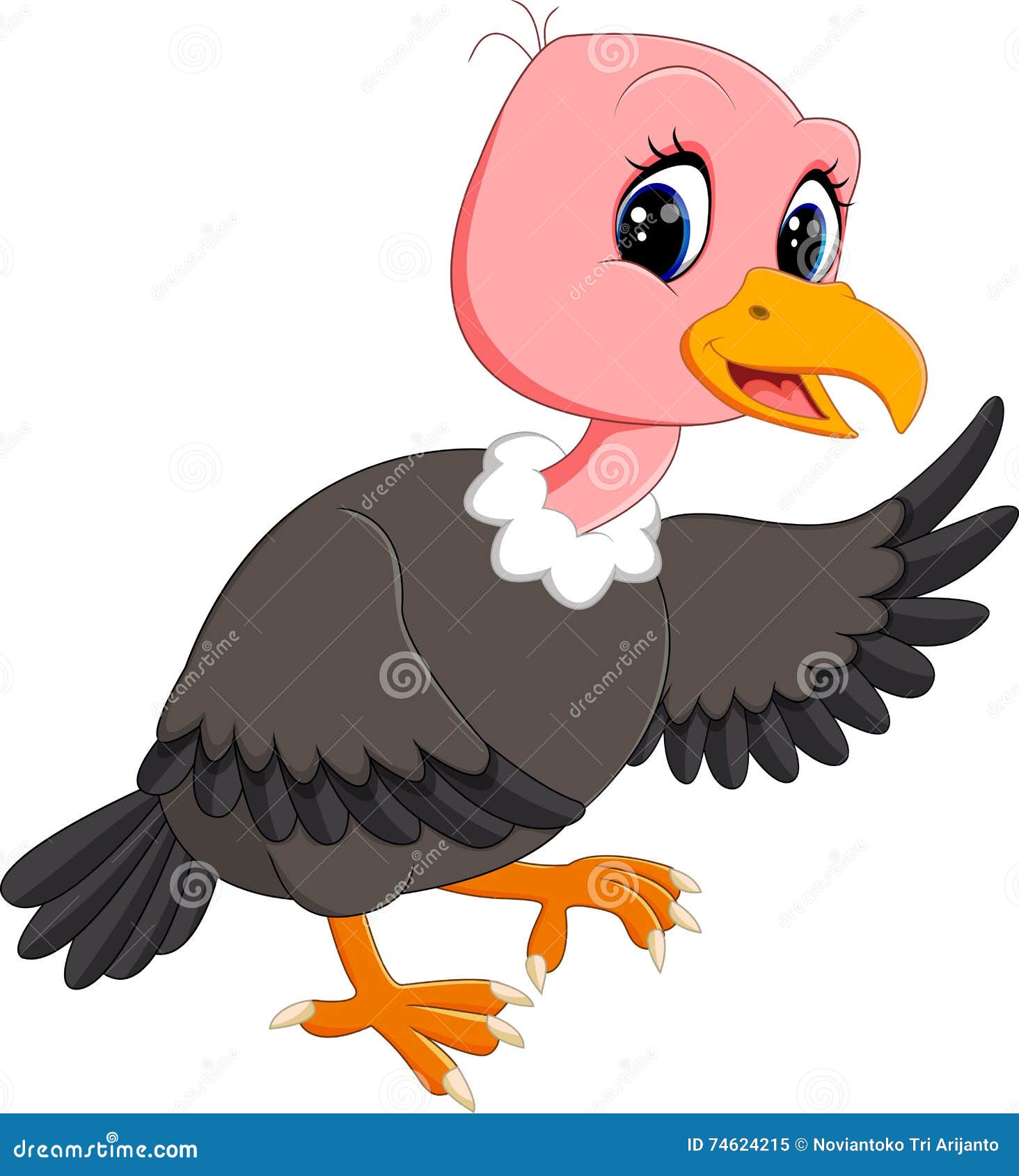 Vulture cartoon stock vector. Illustration of cute, raptor 74624215