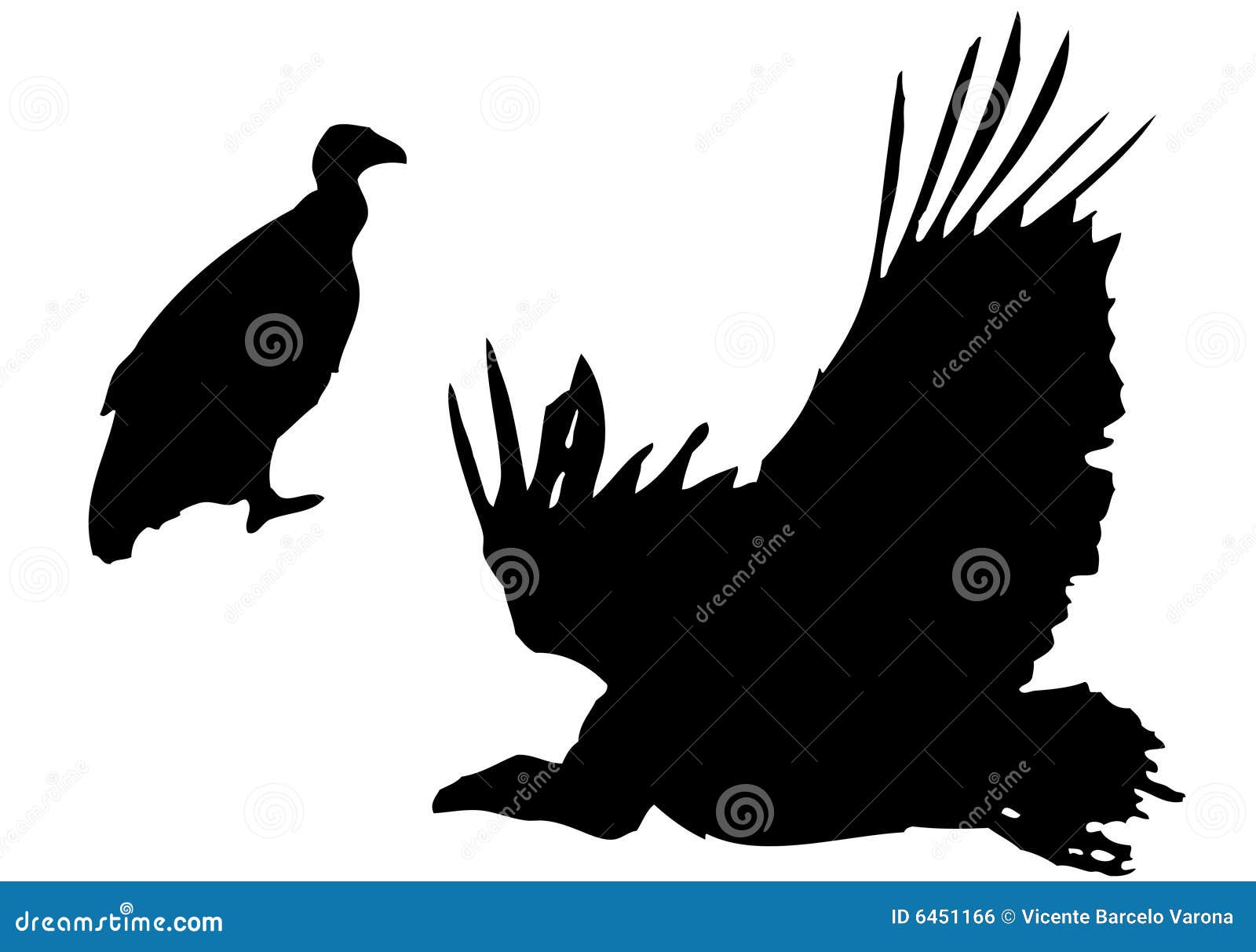 Vulture silhouettes stock vector. Illustration of background 6451166