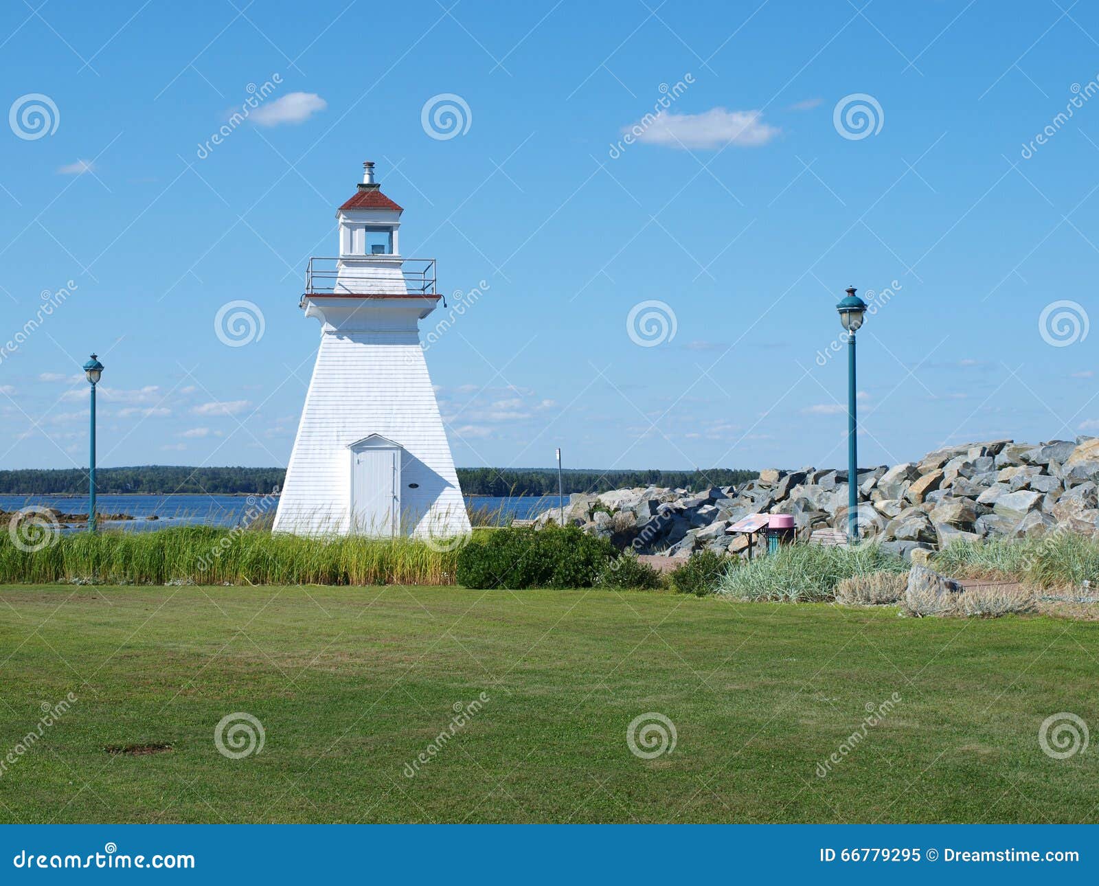 Vuurtoren, Nova Scotia, Canada. Een oude vuurtoren in Nova Scotia, Canada