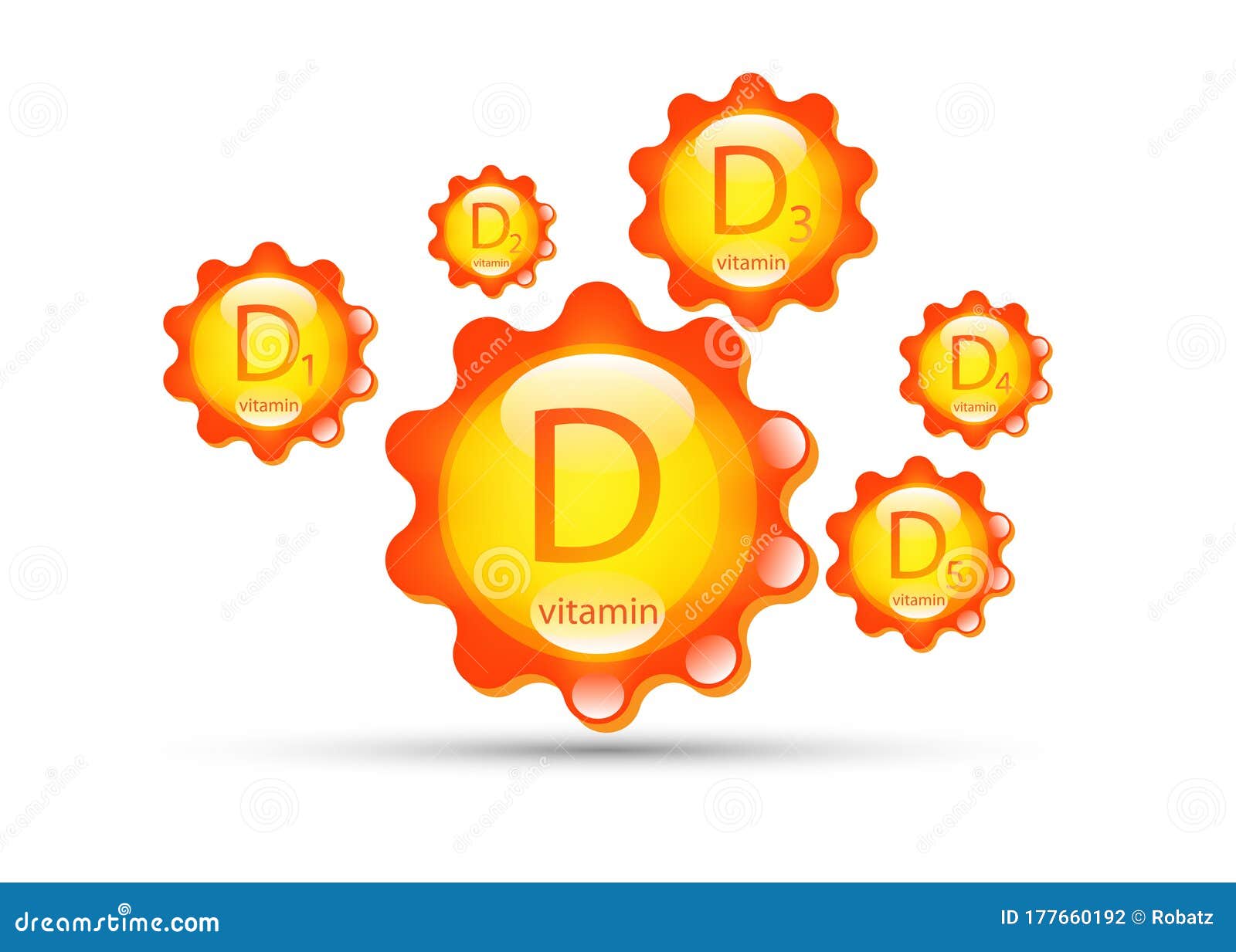Vitamin D Group. Sun Icon Natural Organic Products with the Maximum