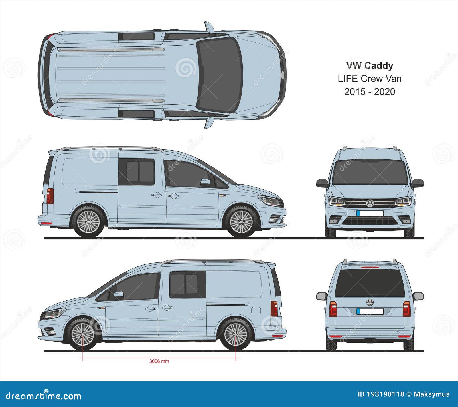 VW Life Maxi Crew Van 2015-present Editorial Stock Photo - Illustration branding: 193190118