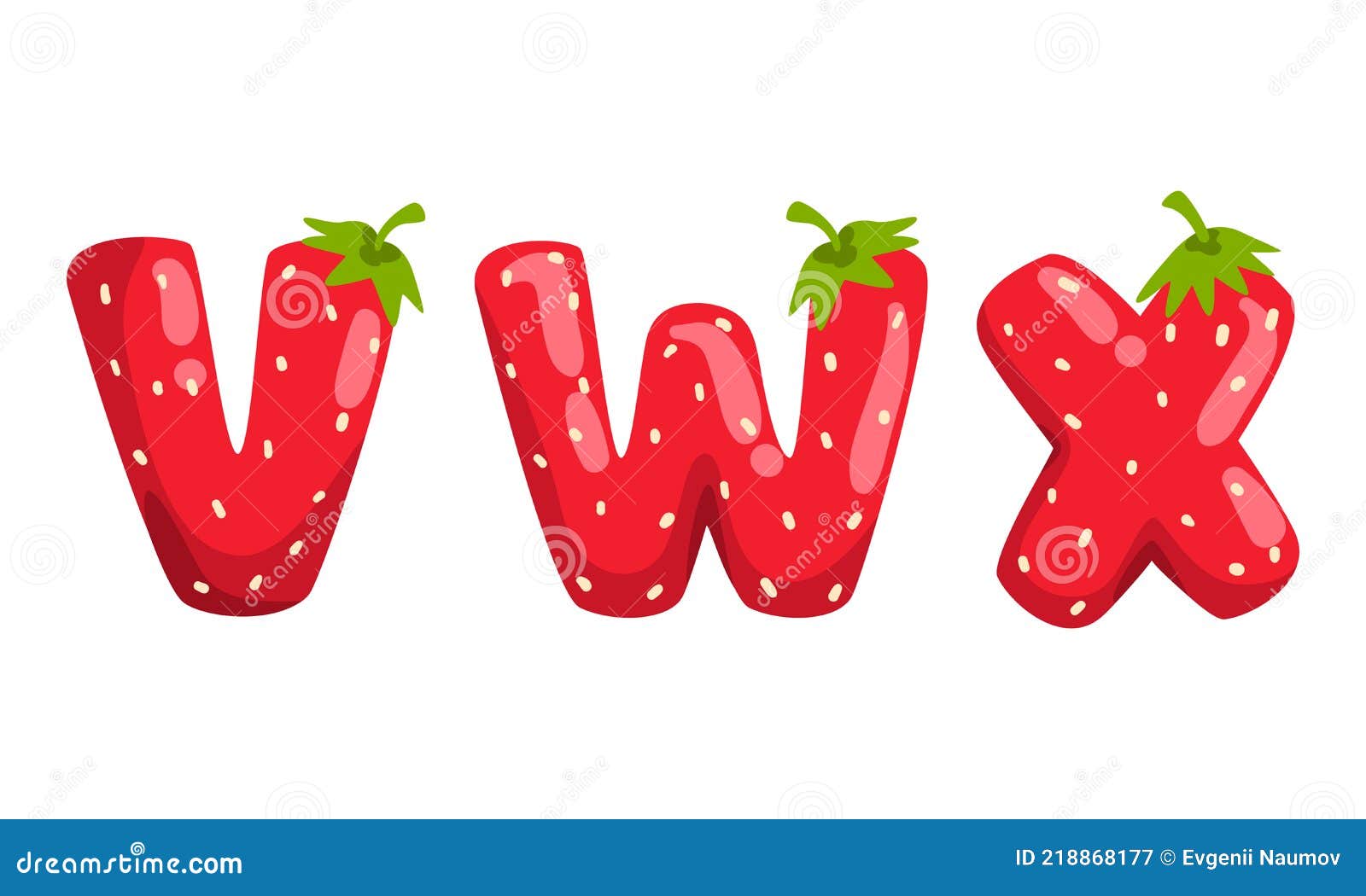 Vwx Ripe Fresh Strawberry Alphabet Letters Tasty Bright Jelly Red Berry Font Cartoon Vector Illustration Stock Vector Illustration Of Shiny Texture 218868177
