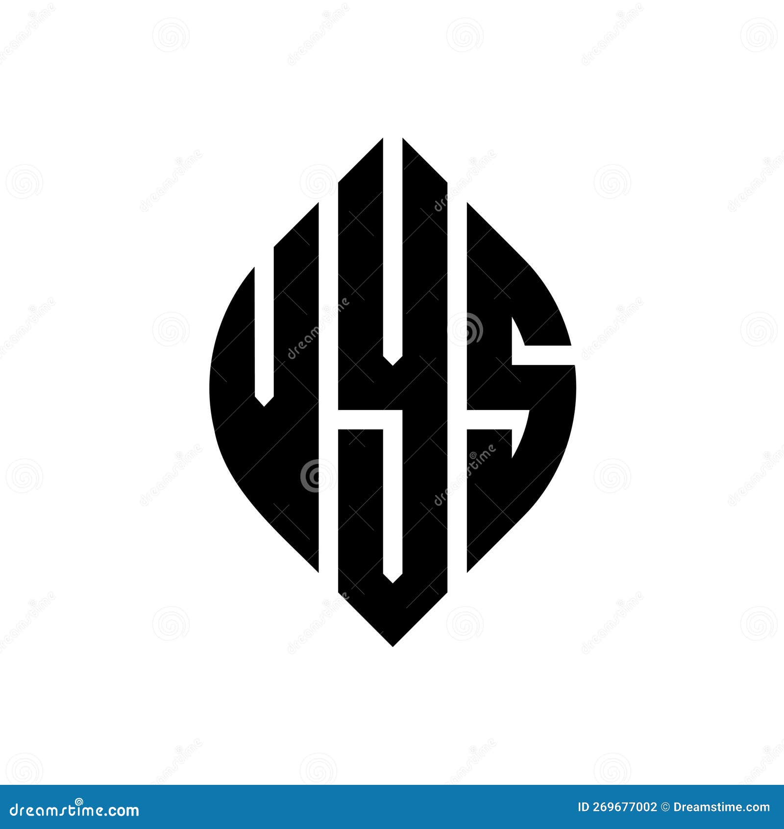 vys circle letter logo  with circle and ellipse . vys ellipse letters with typographic style. the three initials form a