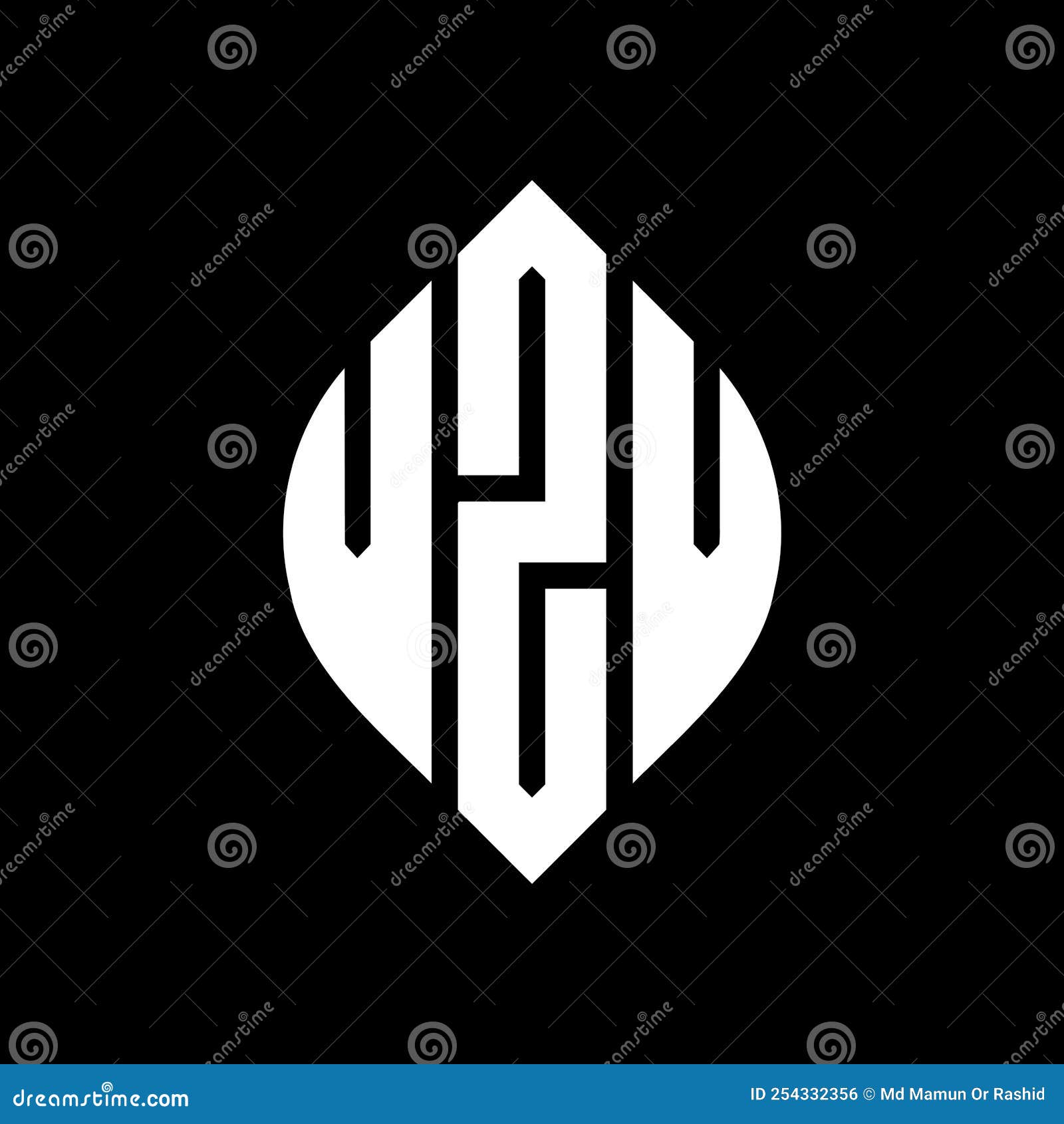 vzv circle letter logo  with circle and ellipse . vzv ellipse letters with typographic style. the three initials form a