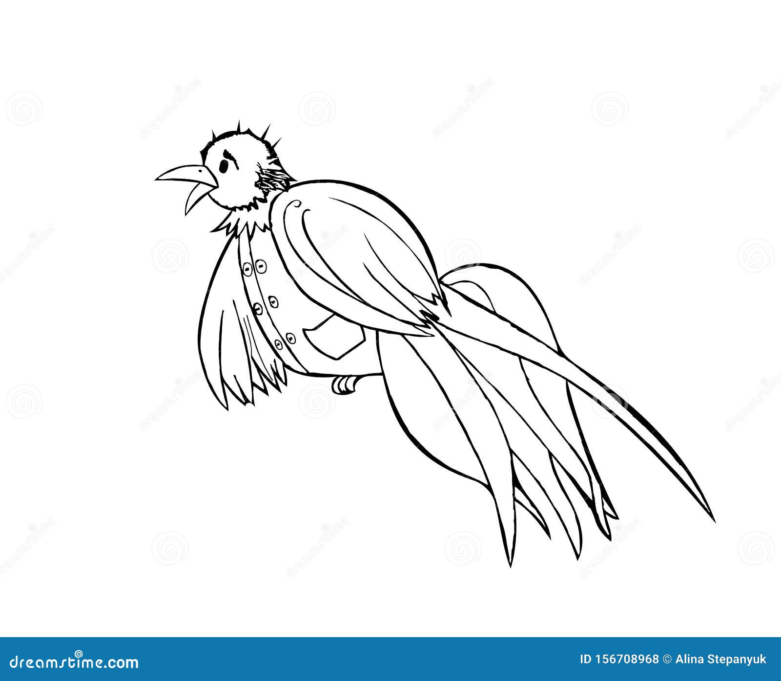 Vögel in Einer Schwarz weißen Vektorgrafik Gekleidet Vektor Abbildung