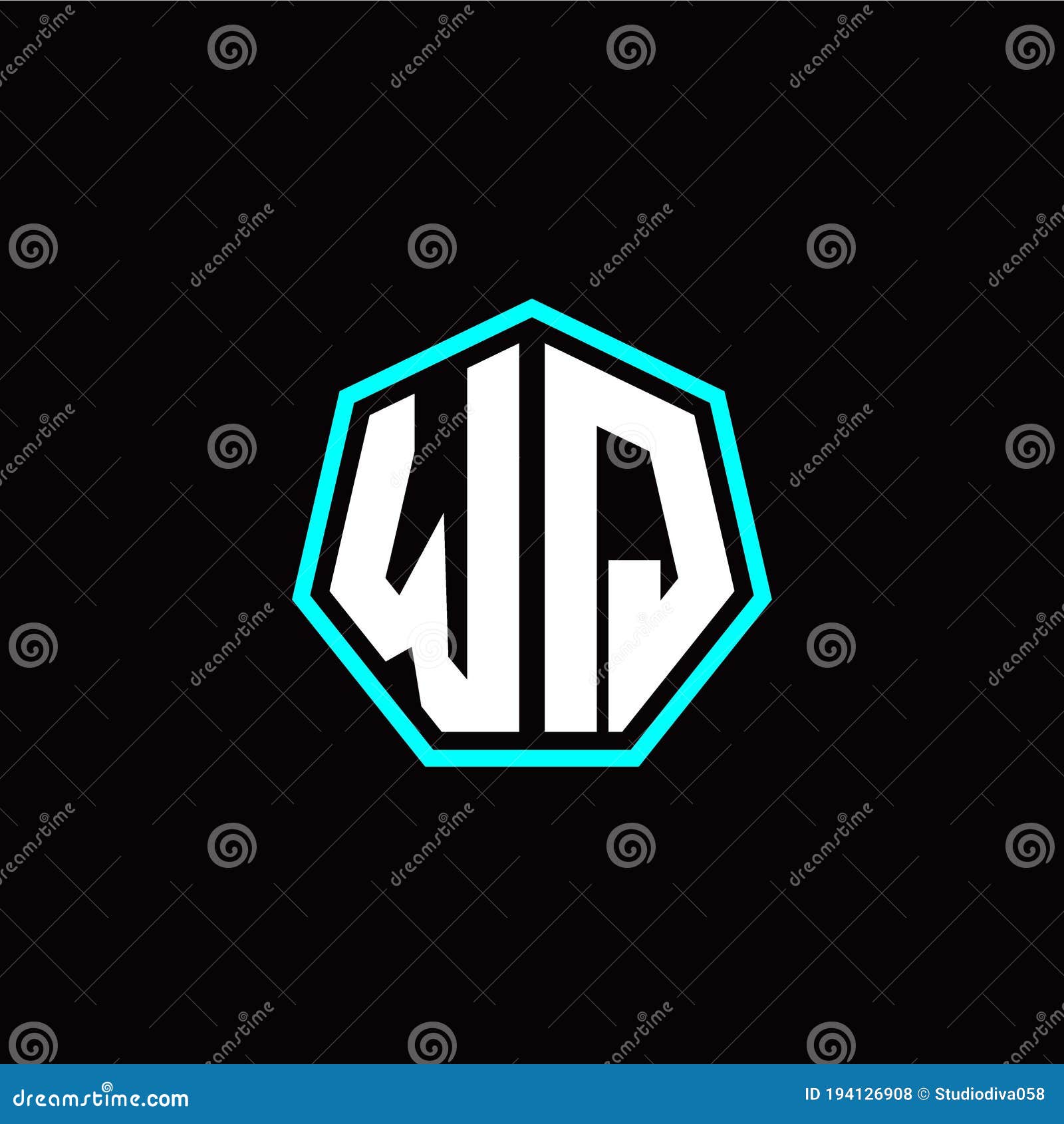 W Q Initials Modern Polygon Logo Template Stock Vector - Illustration ...