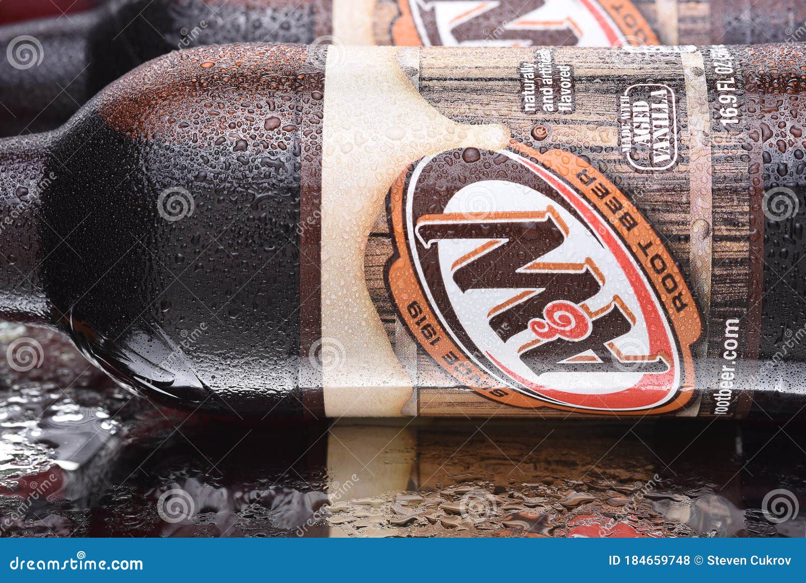 A and W Root Beer Bottles Closeup Editorial Stock Photo - Image of