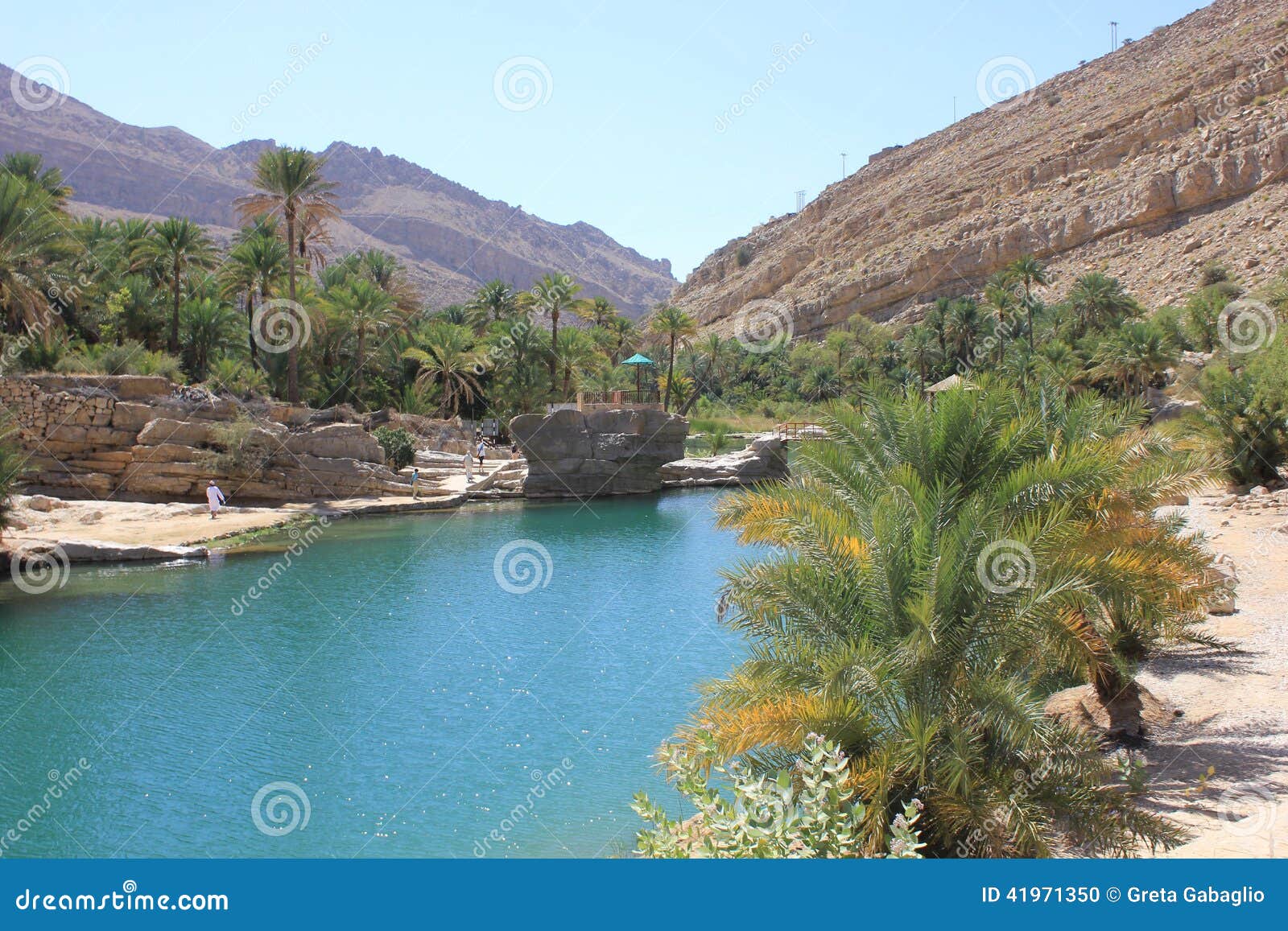wadi in oman. a water paradise in the desert