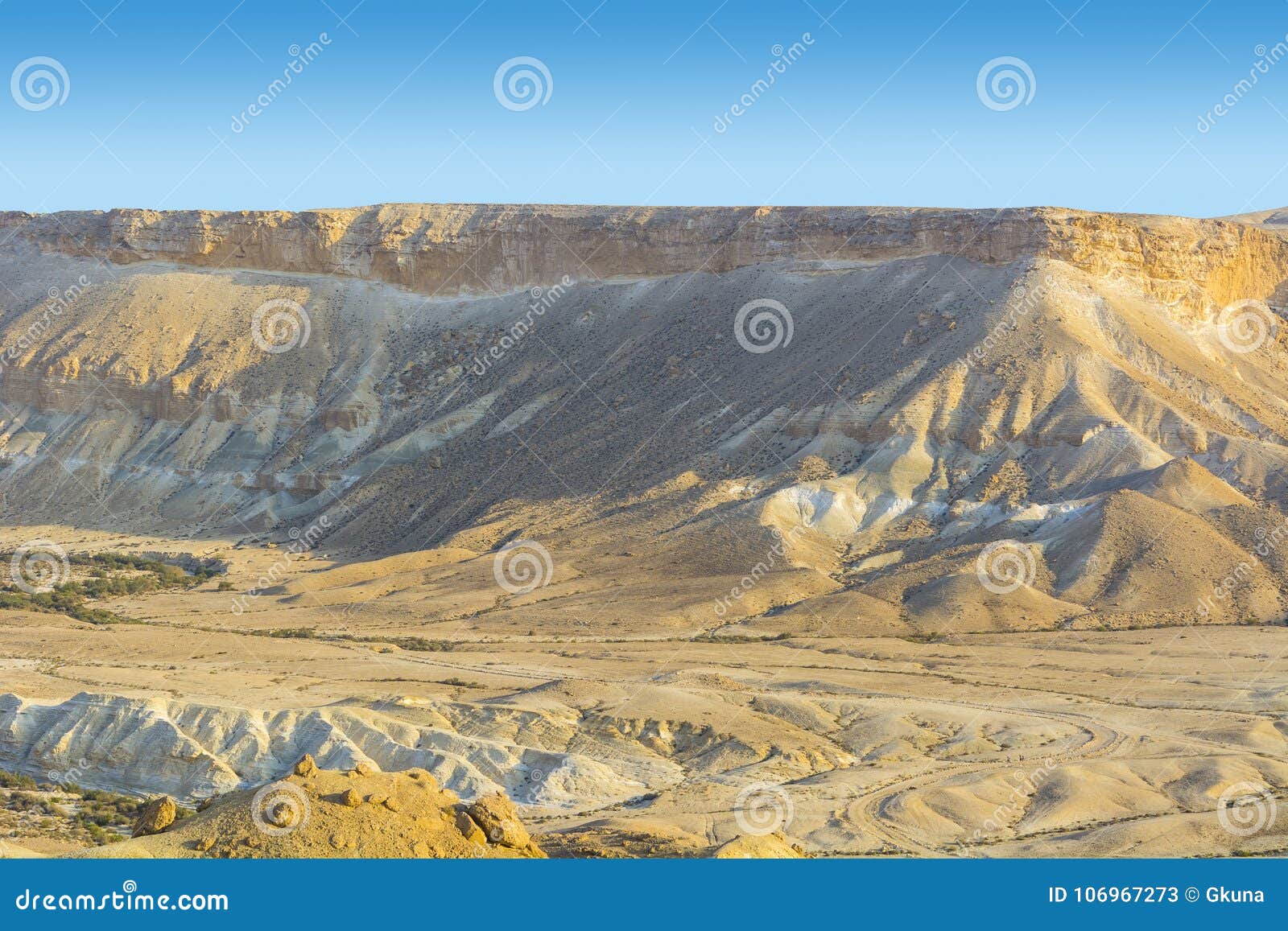 Wadis and Craters of Israel Desert. Stock Image - Image of mysterious