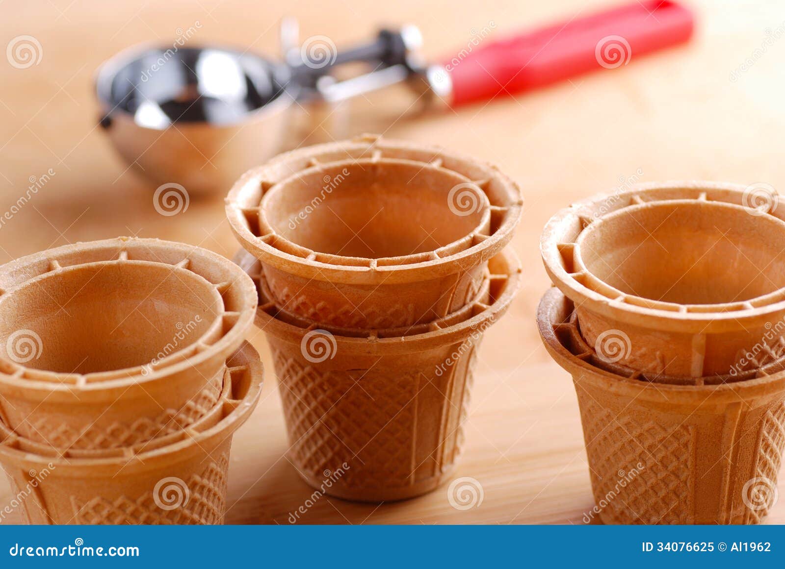 Wafer cups for IceCream stock image. Image of snack 34076625
