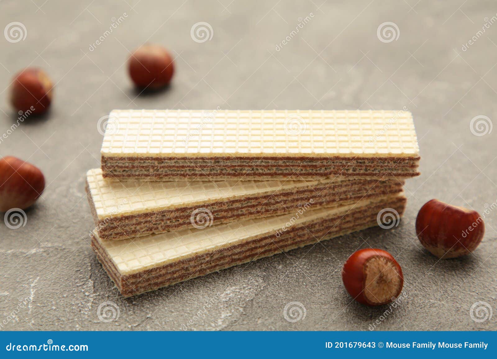 Wafers, Cookies And Sweets Concept With Hazelnut, Chocolate And Vanilla