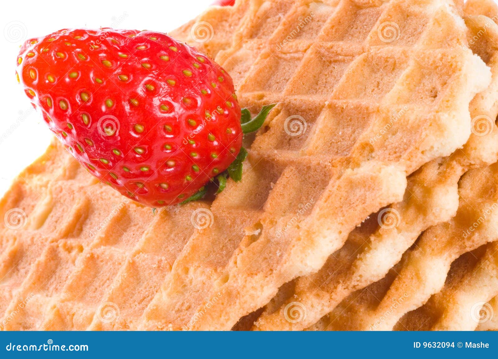 Wafers with Fresh Strawberry Stock Photo Image of berry, golden 9632094