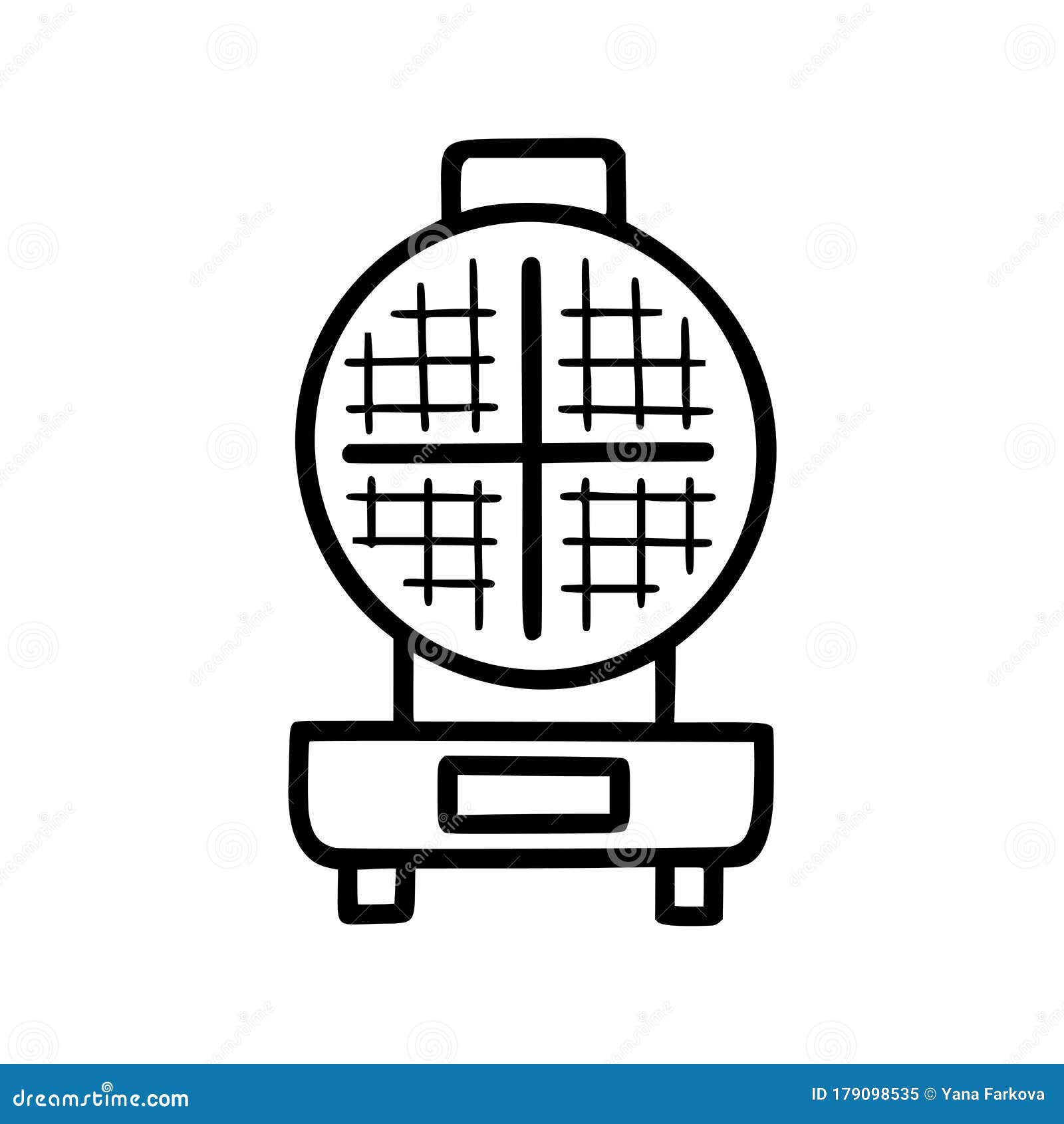 Waffle Iron Outline Vector Icon. Thin Line Black Waffle Iron Icon Stock