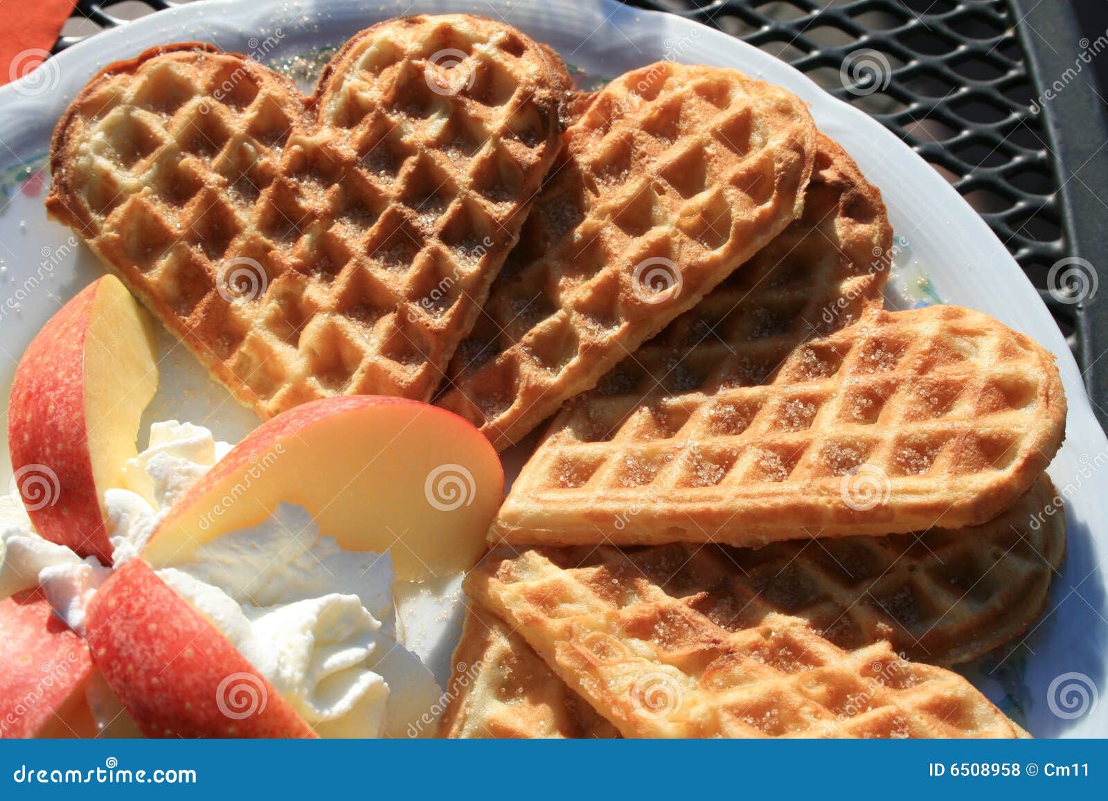 Waffles stock photo. Image of tasty, heart, dessert, flavour 6508958