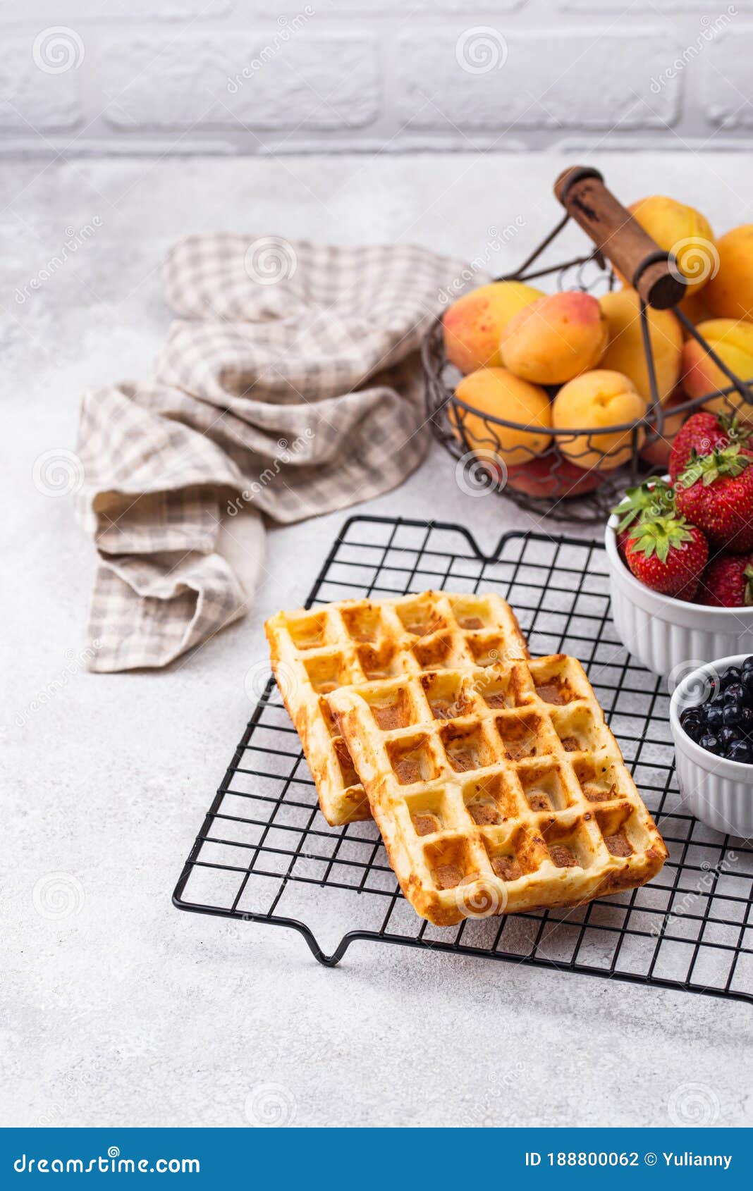 Waffles with Berries and Fruit Stock Photo Image of healthy