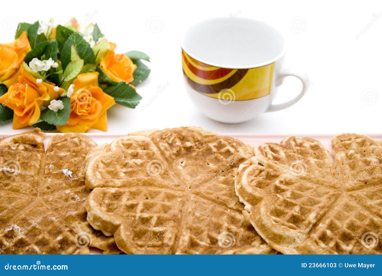 Waffles with coffee cup stock image. Image of coffee 23666103