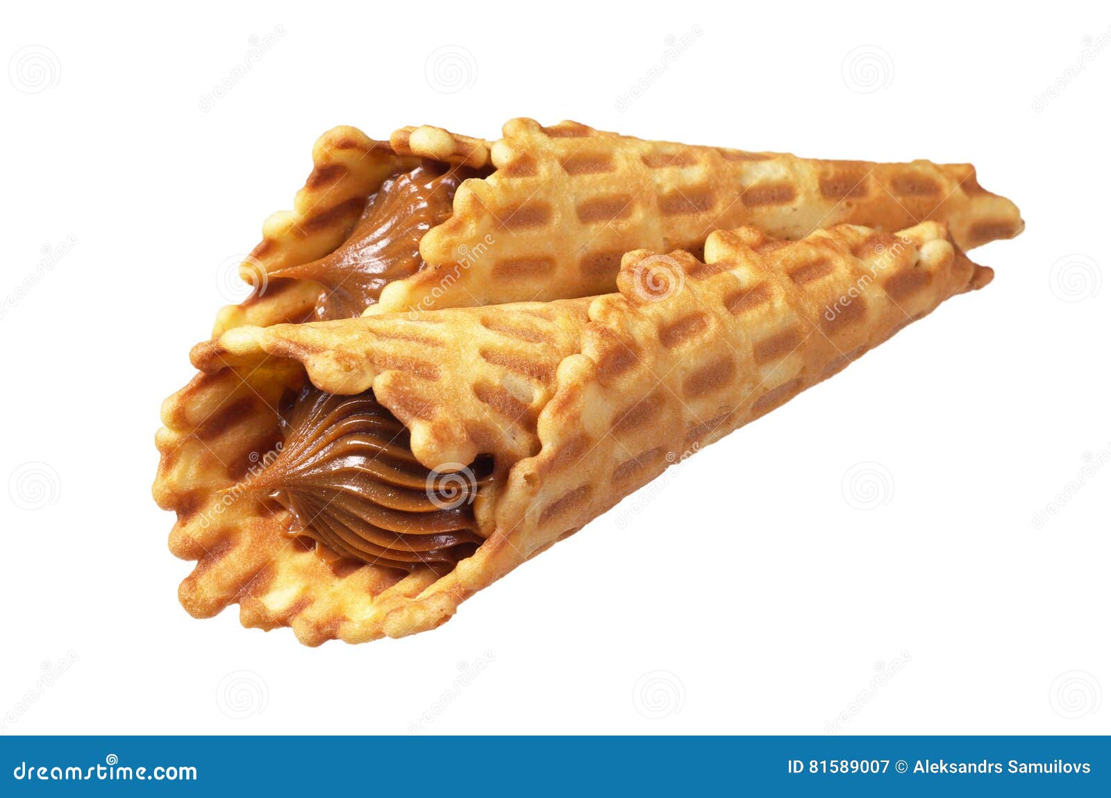 Waffles with Condensed Milk Stock Image Image of snack, pastry 81589007