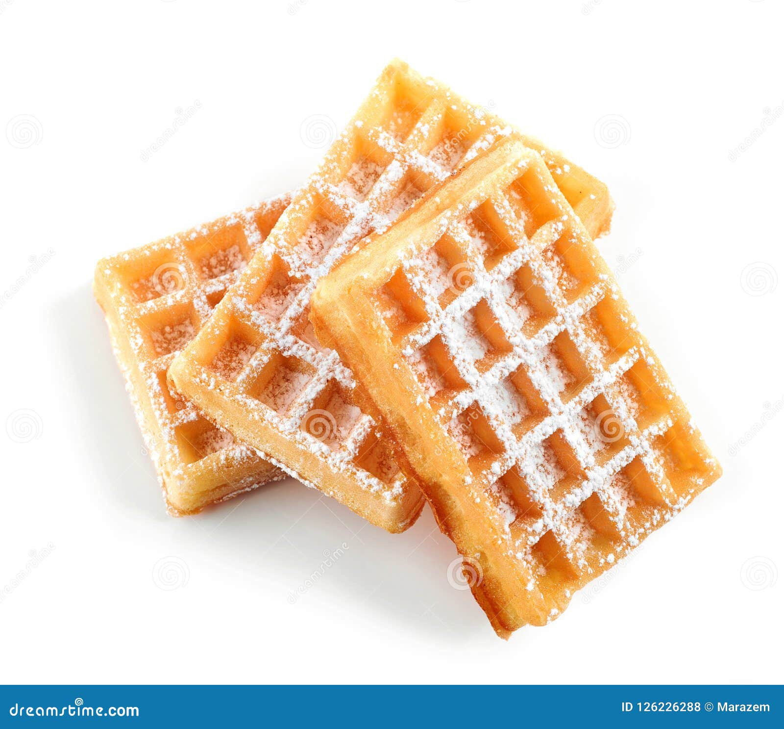 Waffles with Powdered Sugar Stock Photo Image of snack, belgian 126226288
