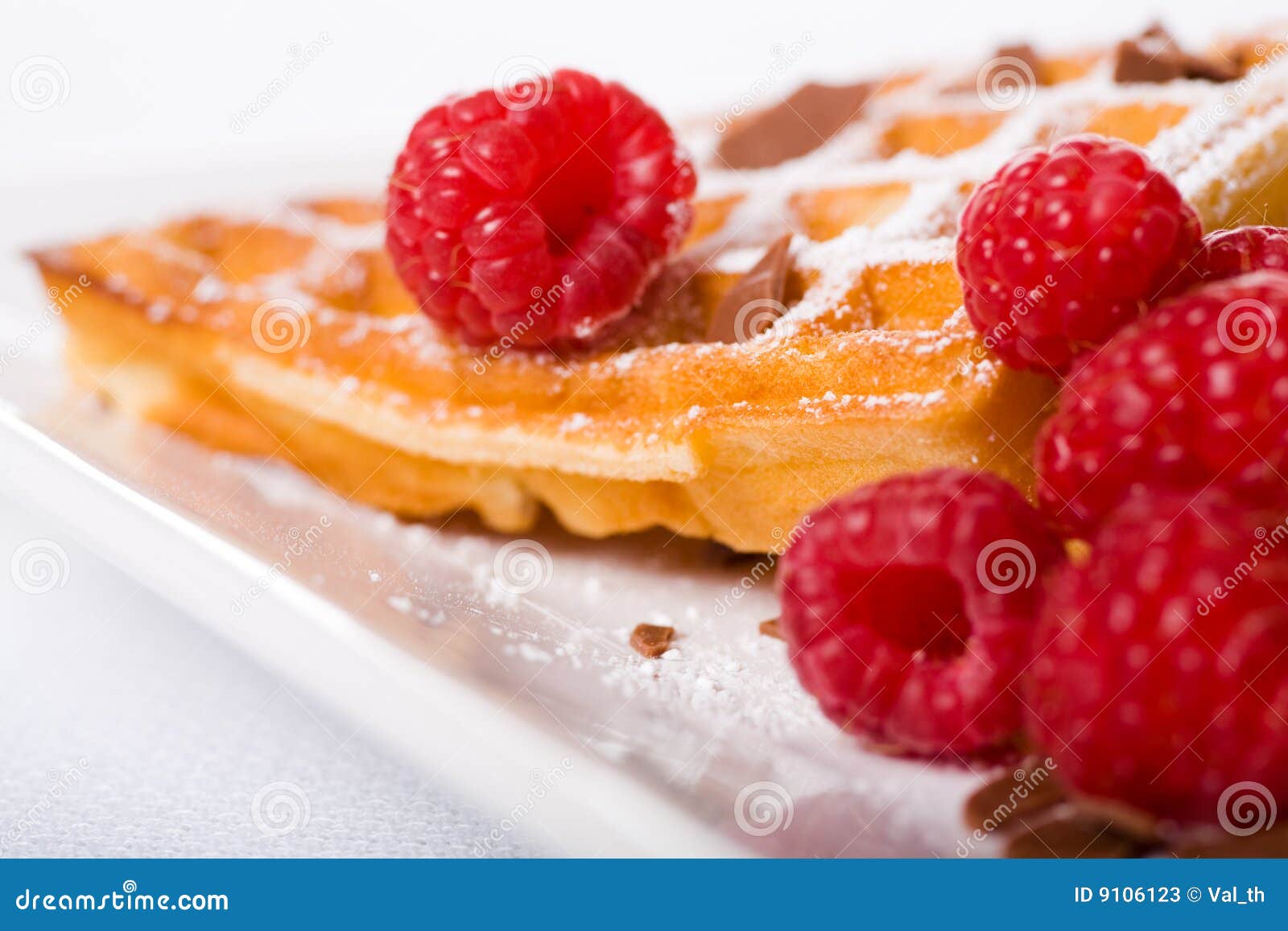 Waffles and raspberries stock image. Image of meal, breakfast 9106123