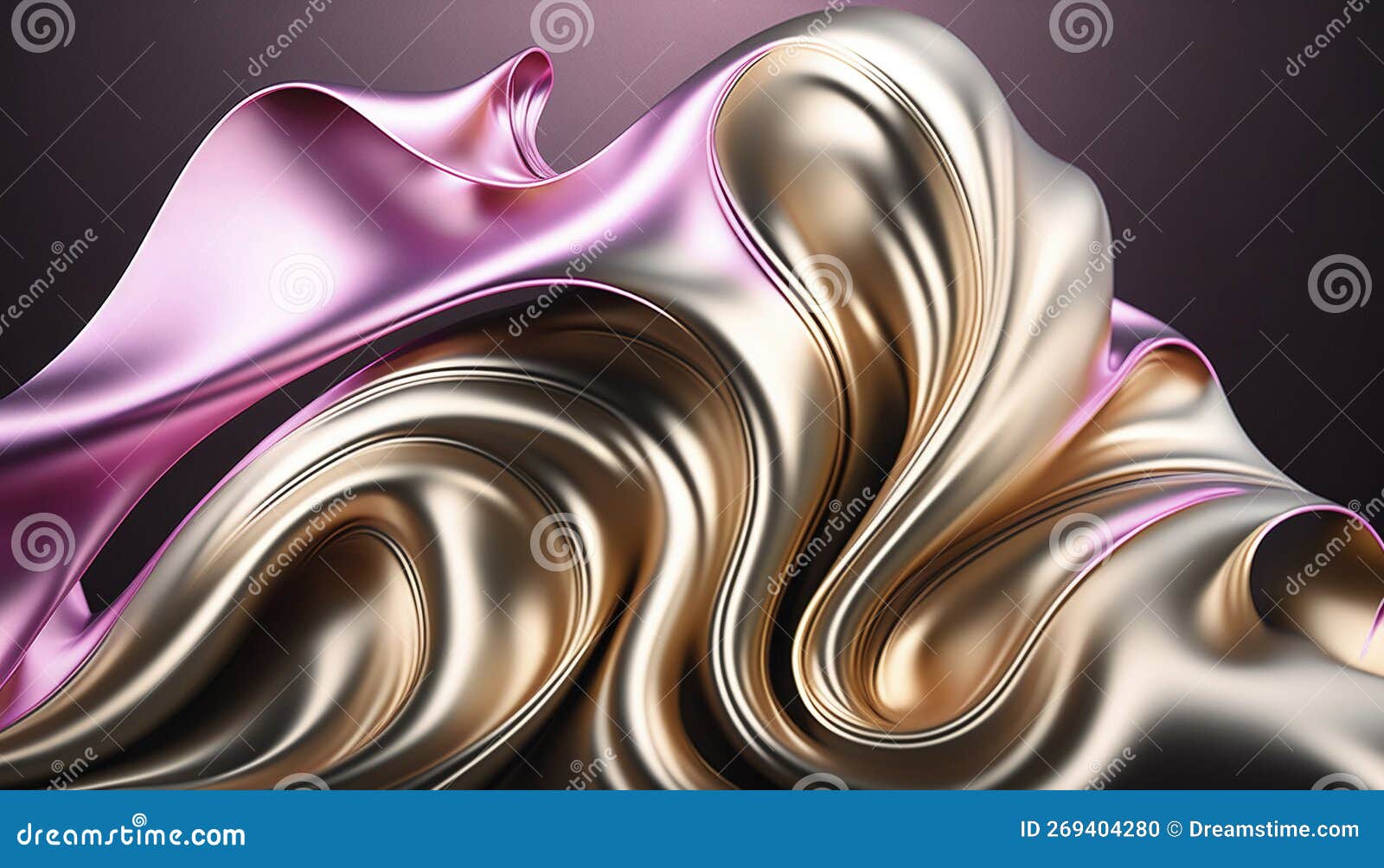 wafting pink metallic cloth. generative ai
