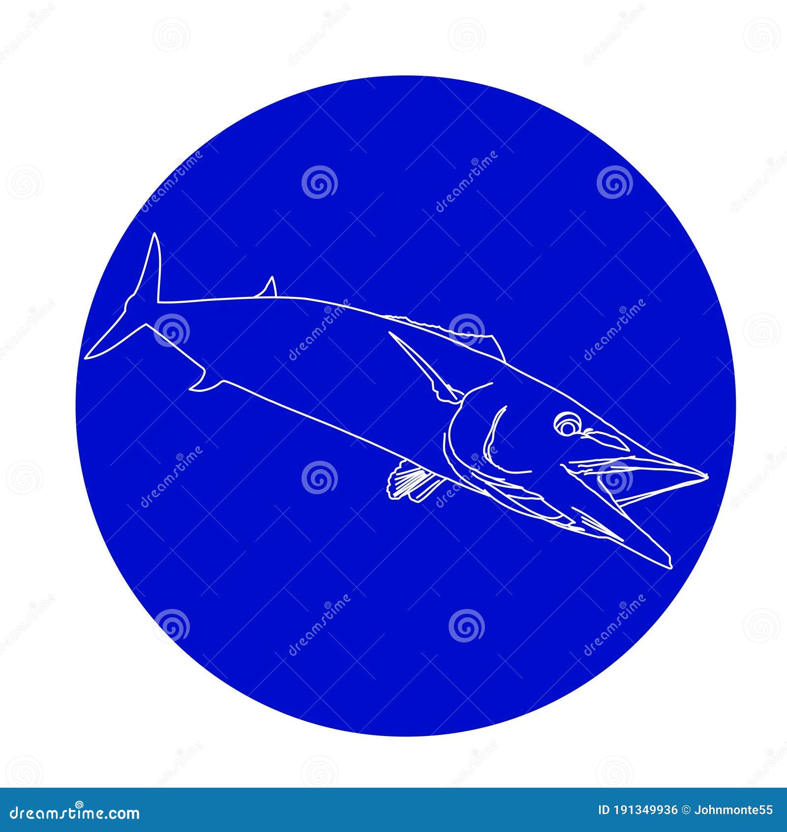 Download A wahoo fish silhouette stock illustration. Illustration of jack - 191349936