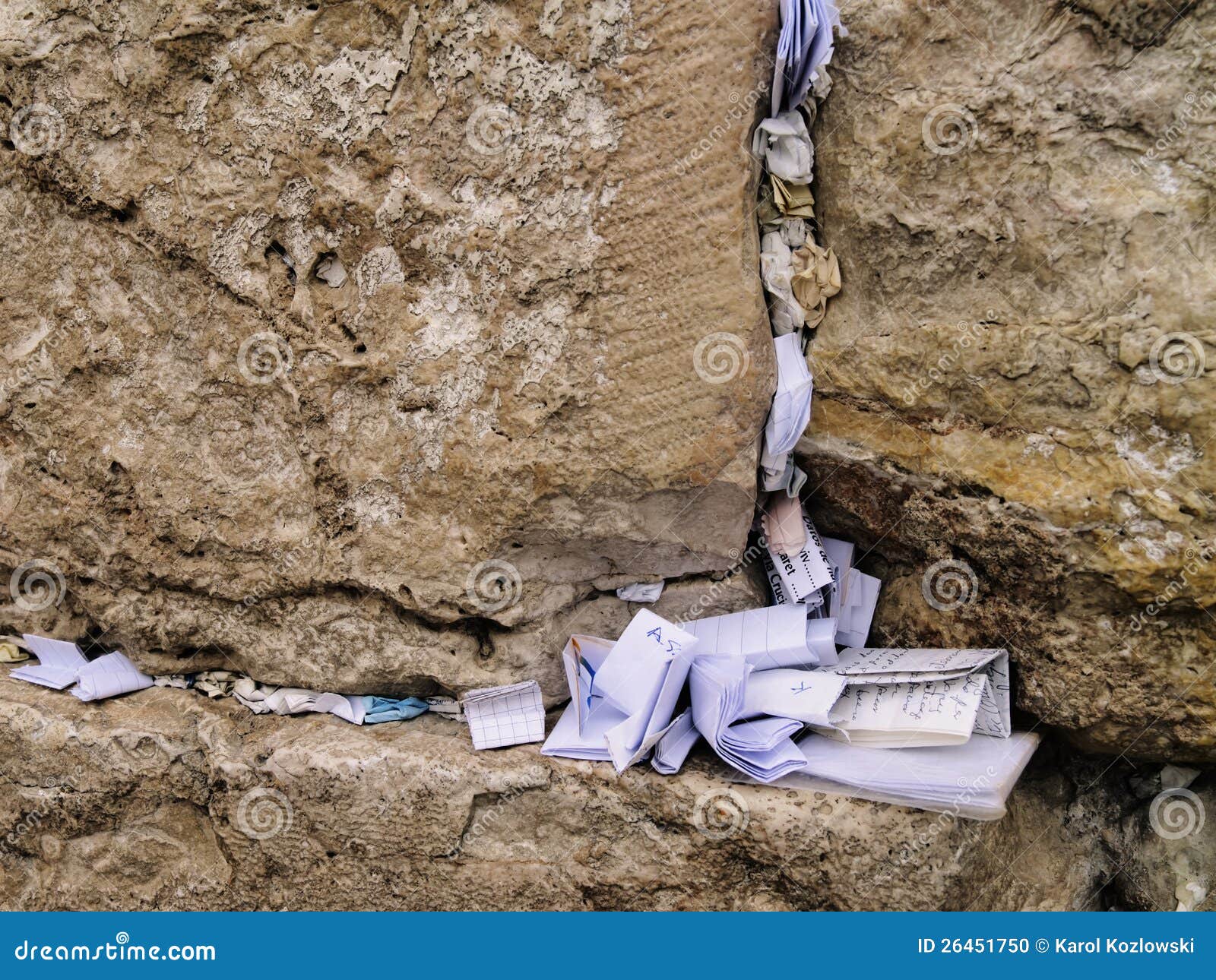 Wailing Wall stock photo. Image of famous, close, detail 26451750