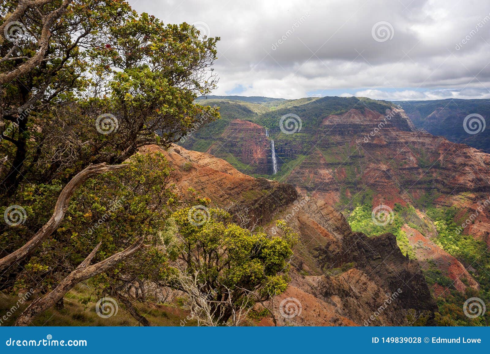 Waipo`o Falls, Waimea Canyon, Kauai, Hawaii. Stock Photo - Image of 