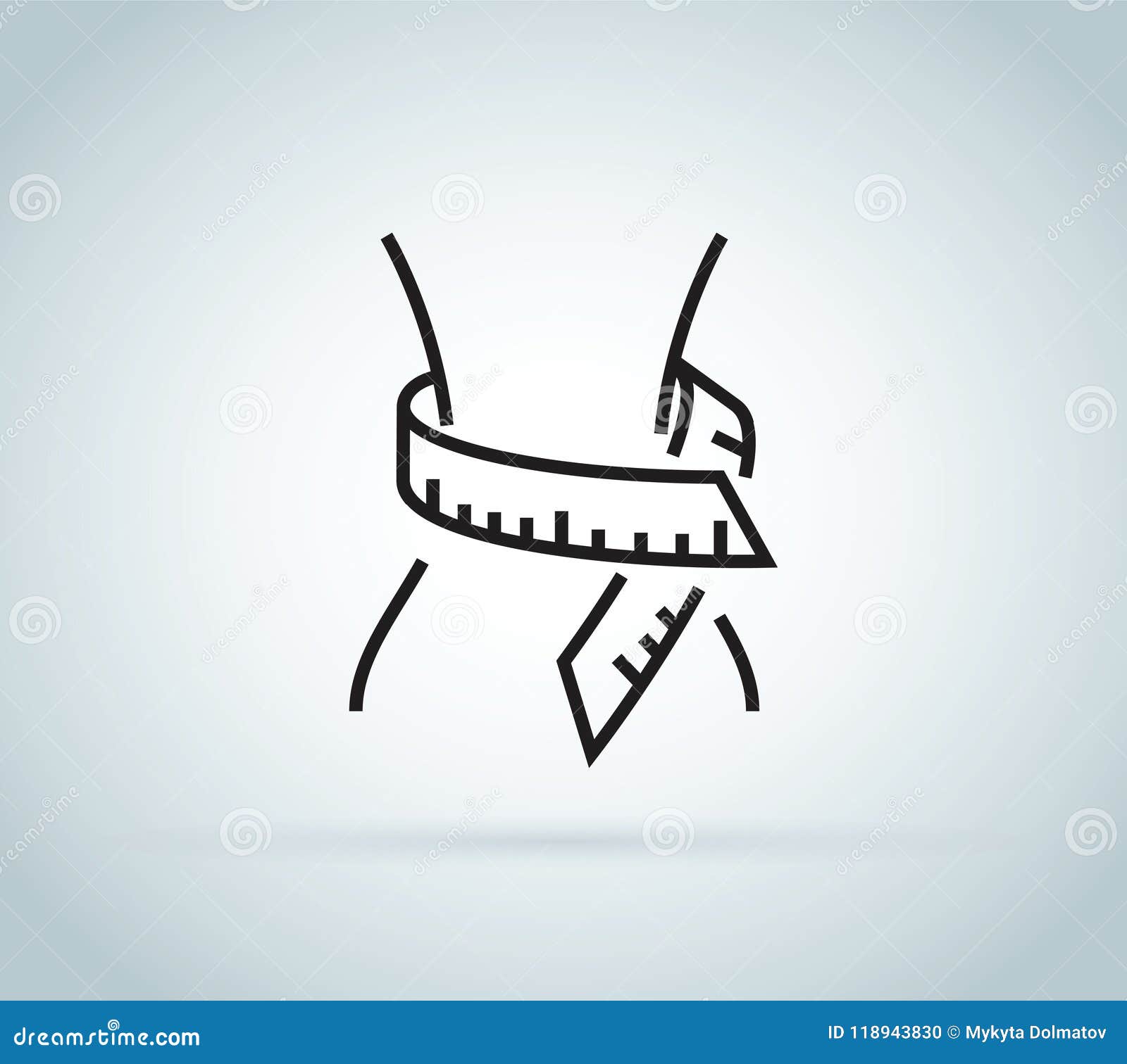 Measuring waist with tape Royalty Free Vector Image