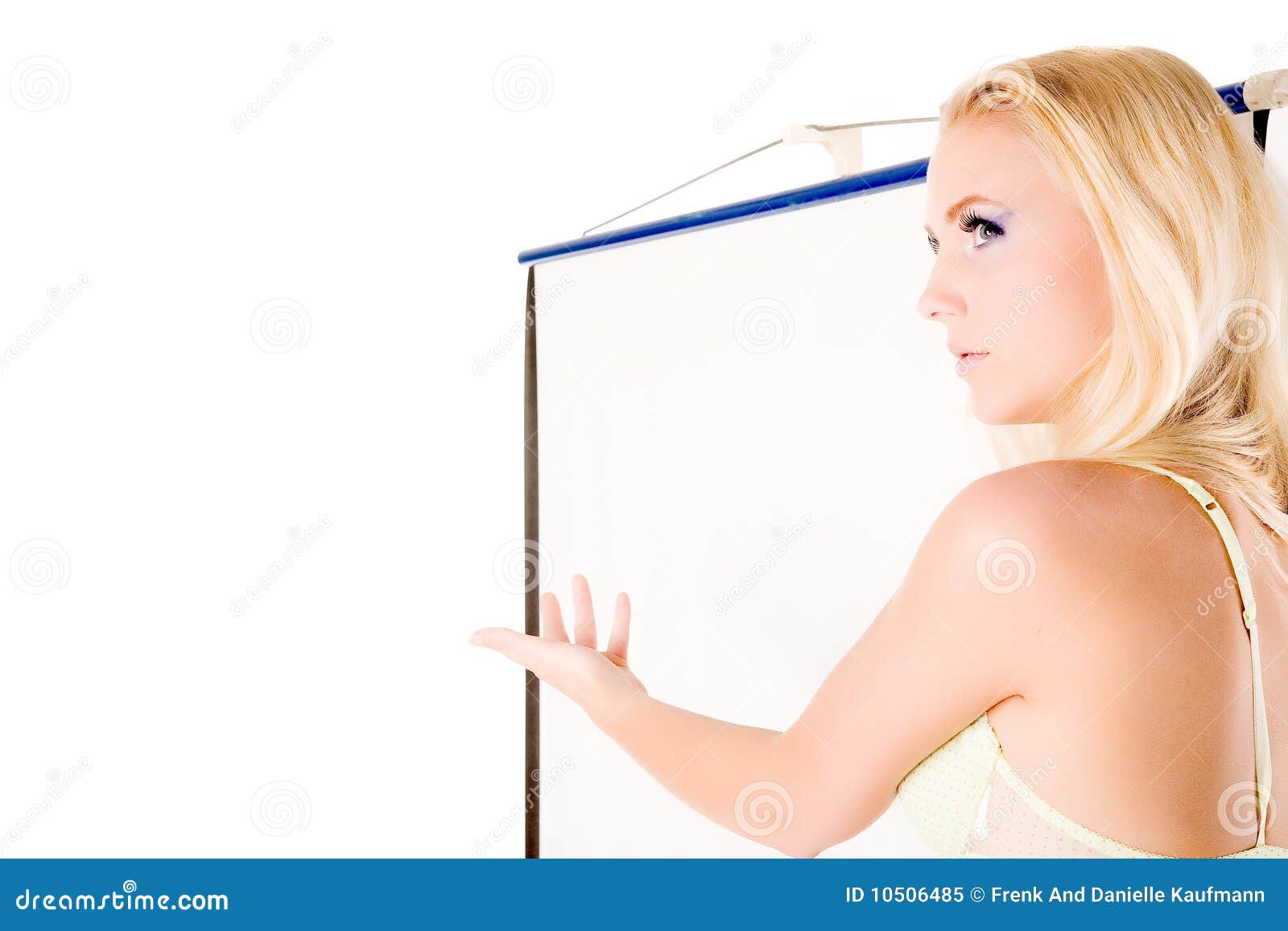 Waist Shot Lingery Model Presenting Stock Image - Image of isolated