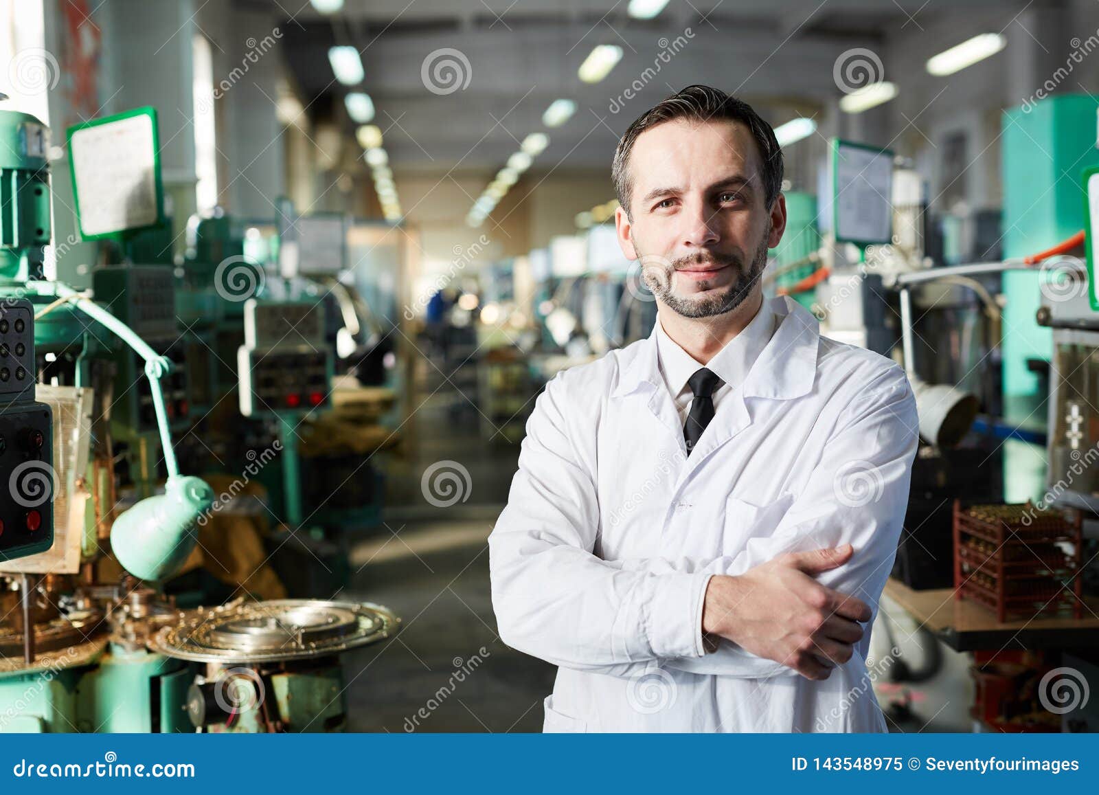 Factory Inspector Posing Stock Image Image Of Arms 143548975