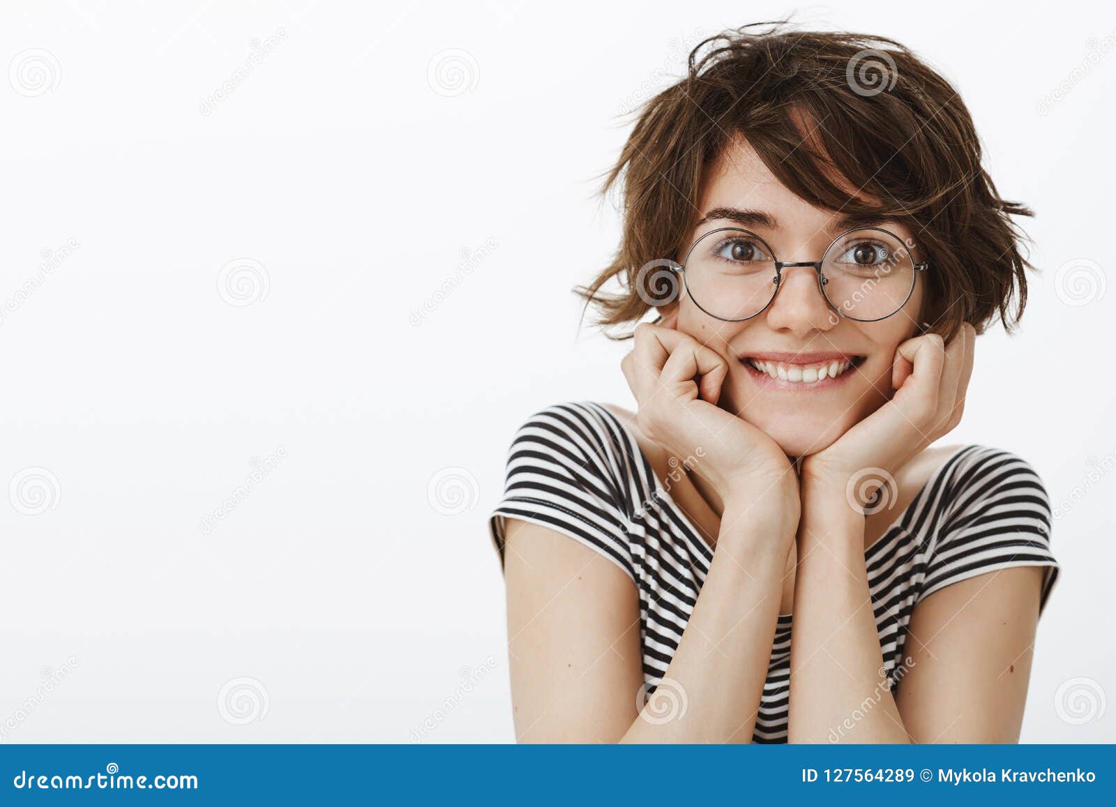 287 Young Smiling Woman Glasses Short Haircut Stock Photos - Free &  Royalty-Free Stock Photos from Dreamstime