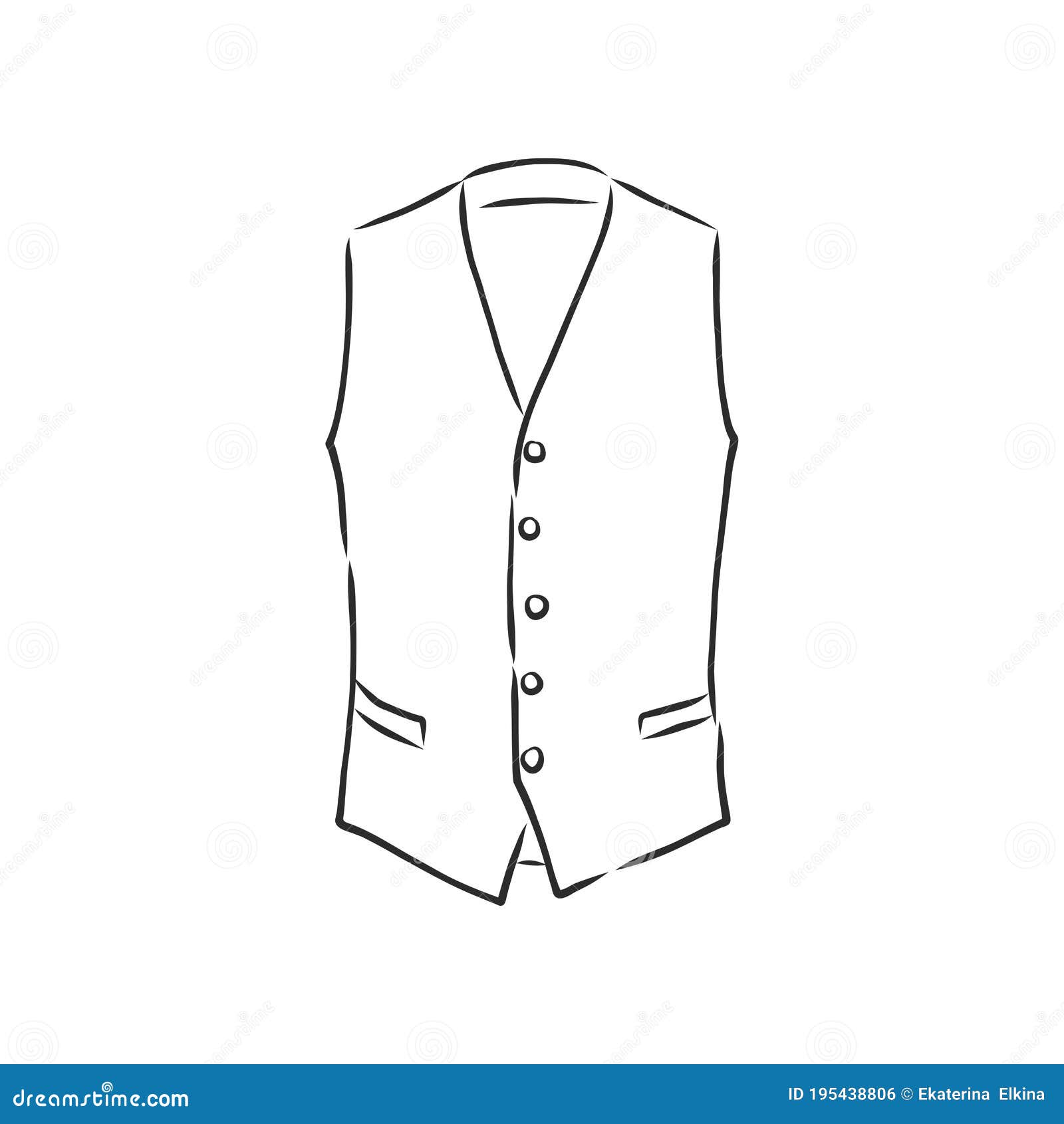 Waistcoat Vector Sketch Icon Isolated on Background. Hand Drawn ...