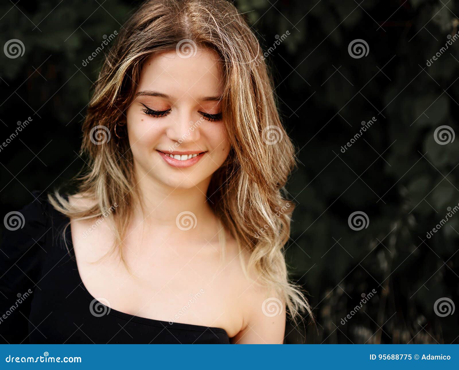 Waisted Bust of Girl with the Look Down Stock Image Image of girl