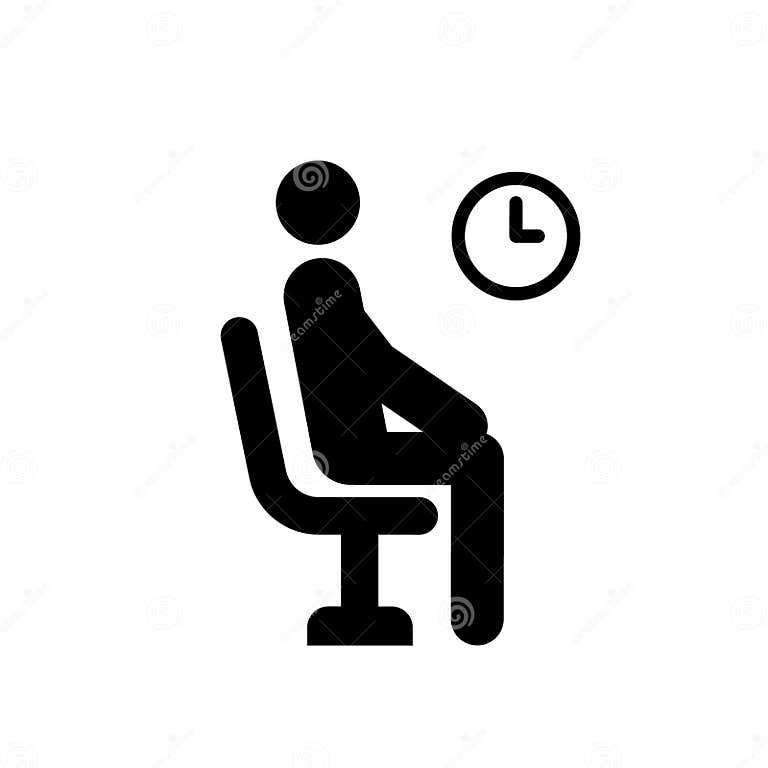 Wait icon on white. Vector stock vector. Illustration of icon - 206453027