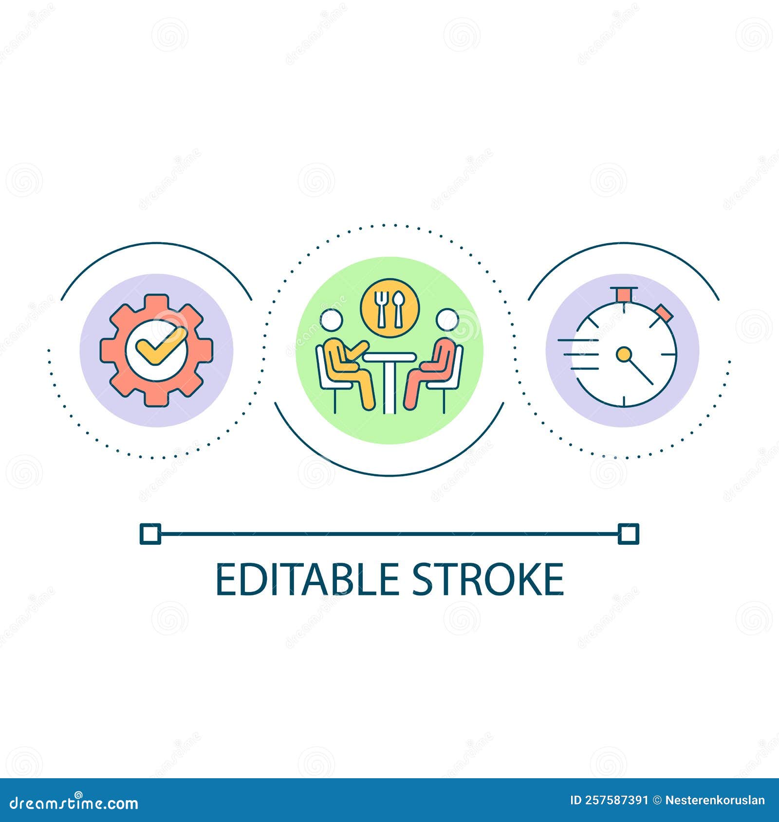 Wait Time at Restaurant Loop Concept Icon Stock Vector - Illustration