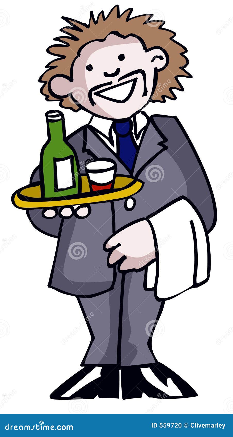 Waiter stock illustration. Illustration of charming, deferential - 559720