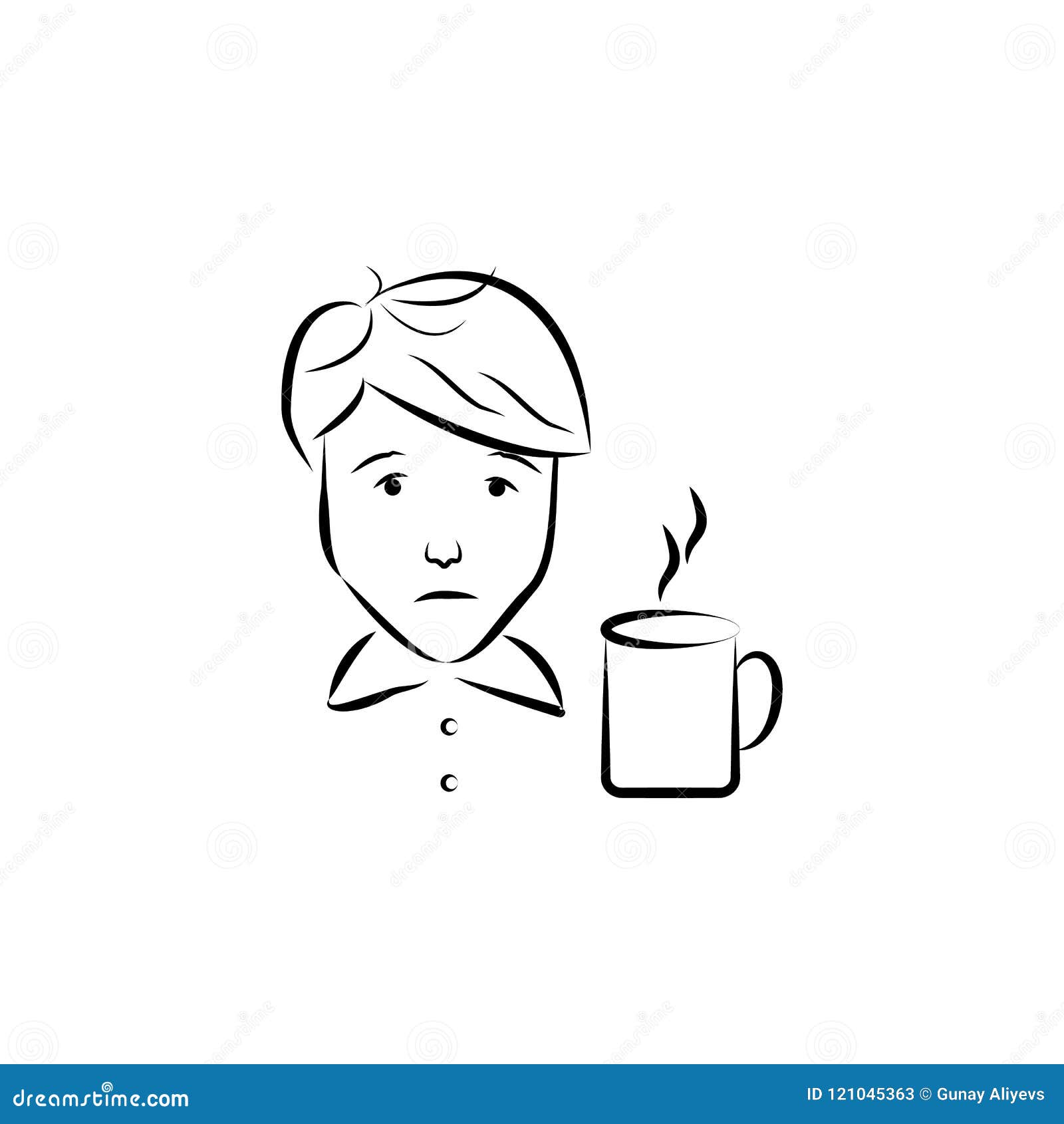 waiter avatar sketch style .  of professions for mobile concept and web apps .  for web