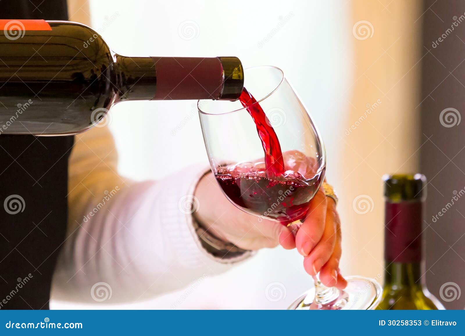 Waiter pouring red wine stock image. Image of glass, horizontal 30258353