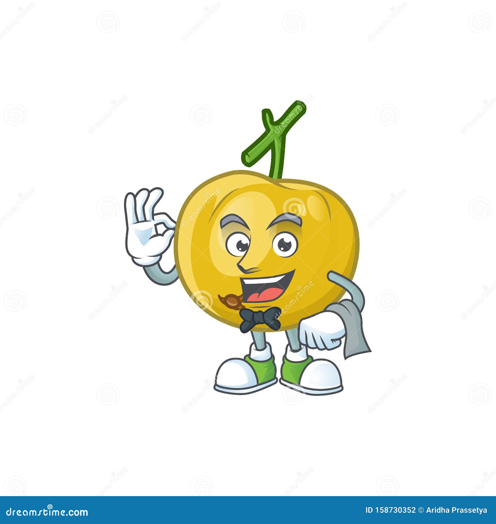 waiter ripe araza cartoon with character mascot