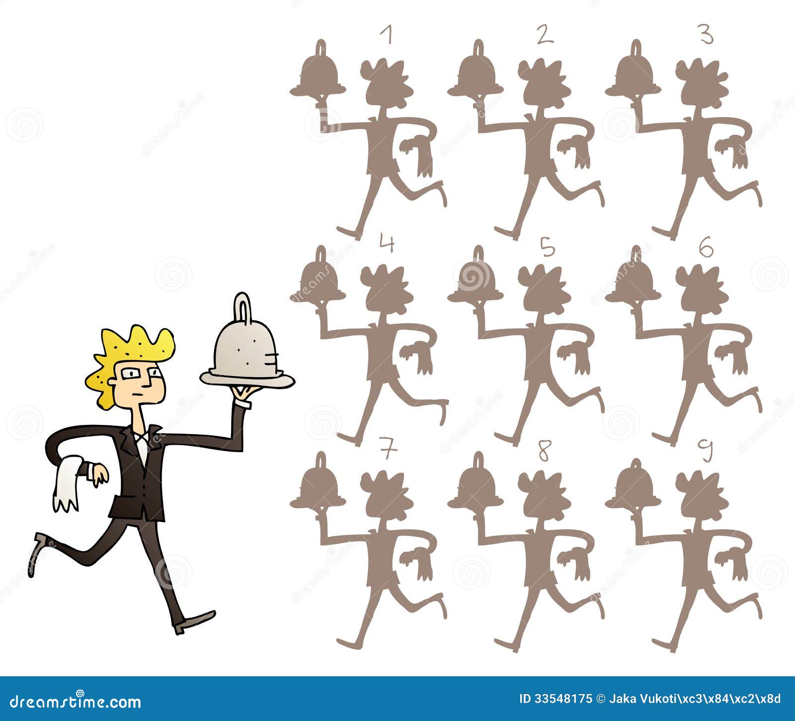 Waiter Shadows Visual Game stock vector. Illustration of puzzle 33548175
