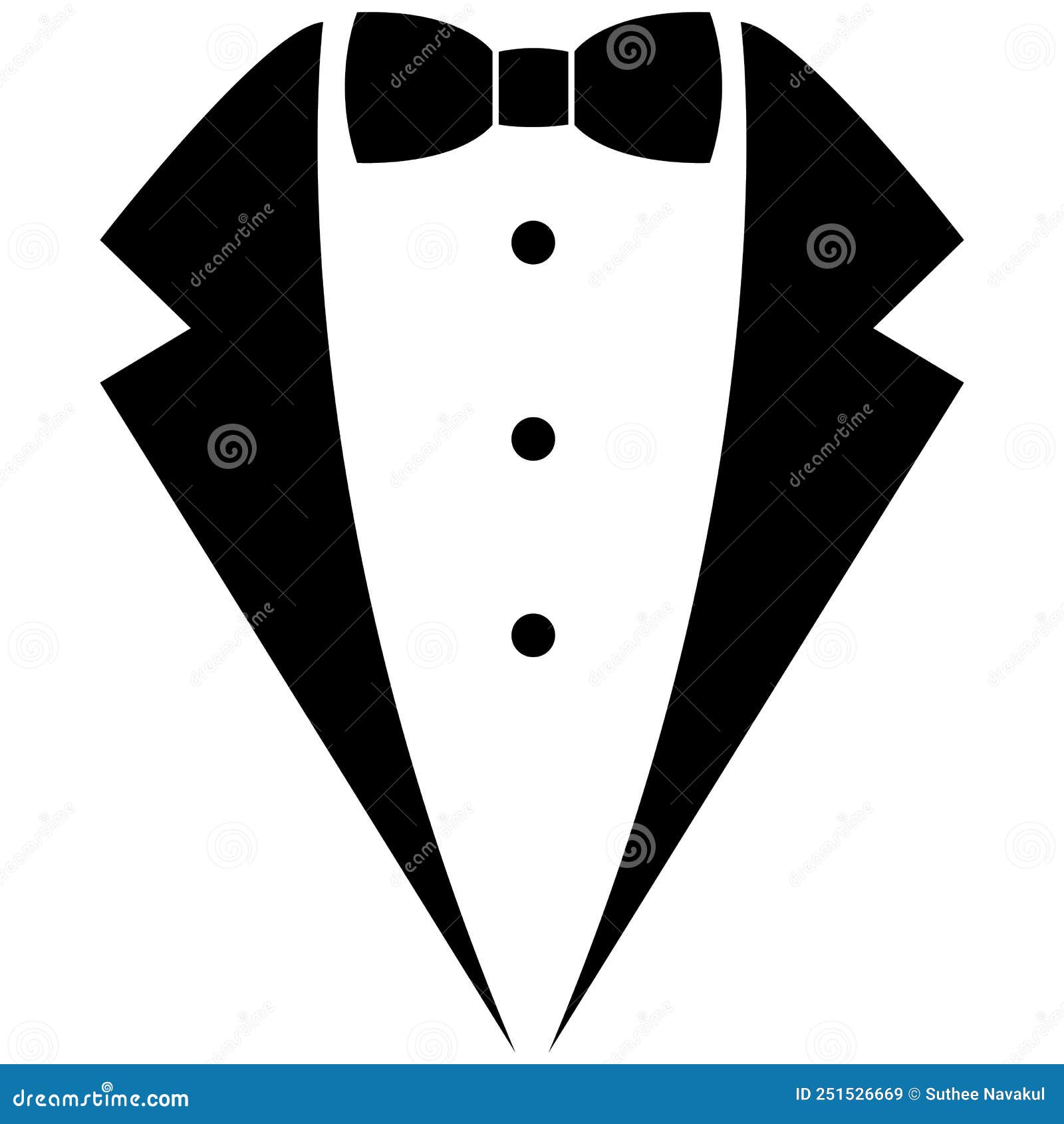 Waiter Suit Icon on White Background. Tuxedo and Bow Tie Sign. Tie ...