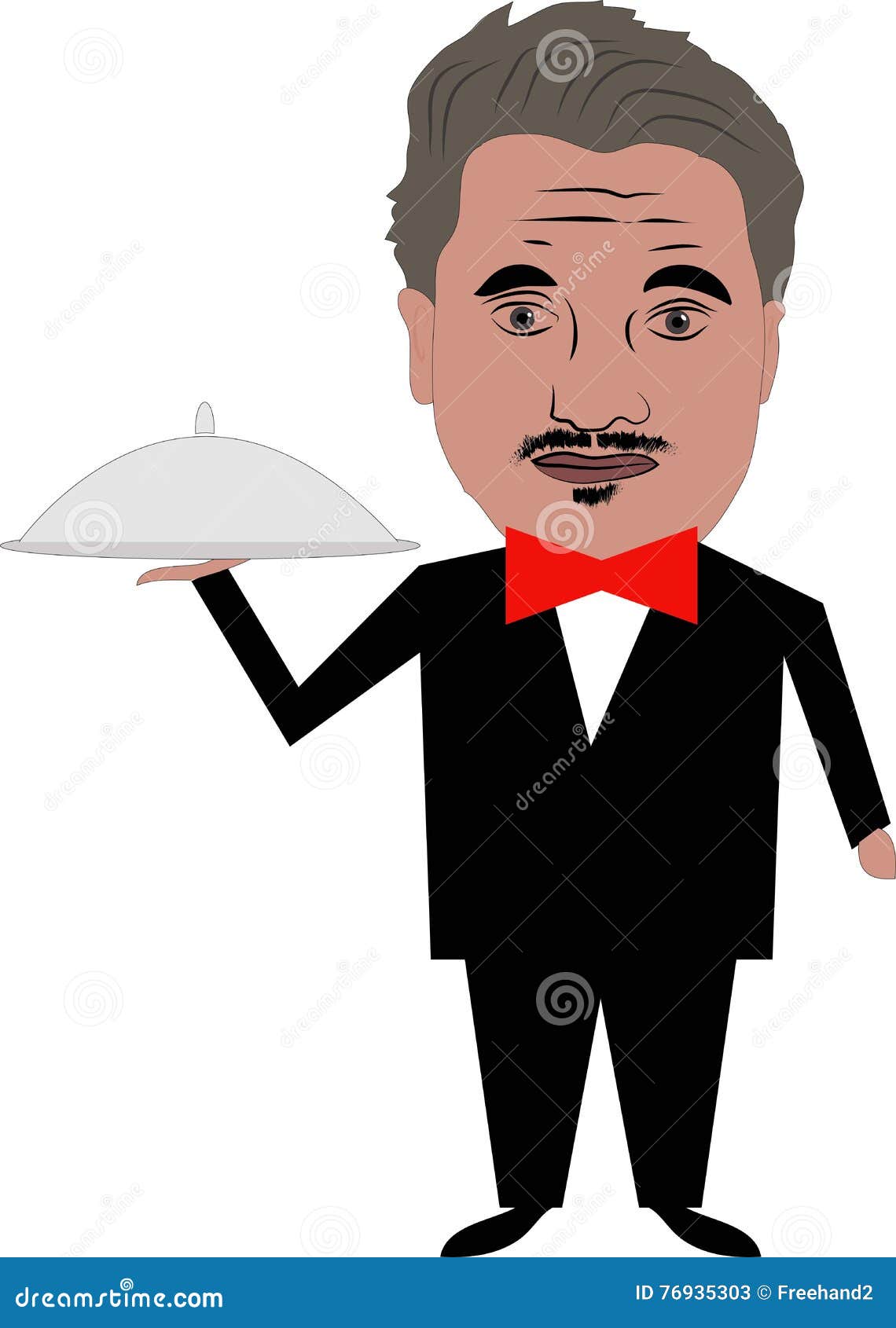 The waiter stock vector. Illustration of dish, person - 76935303