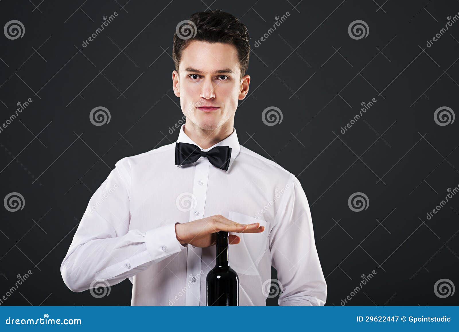 Waiter with wine stock image. Image of elegance, romance 29622447