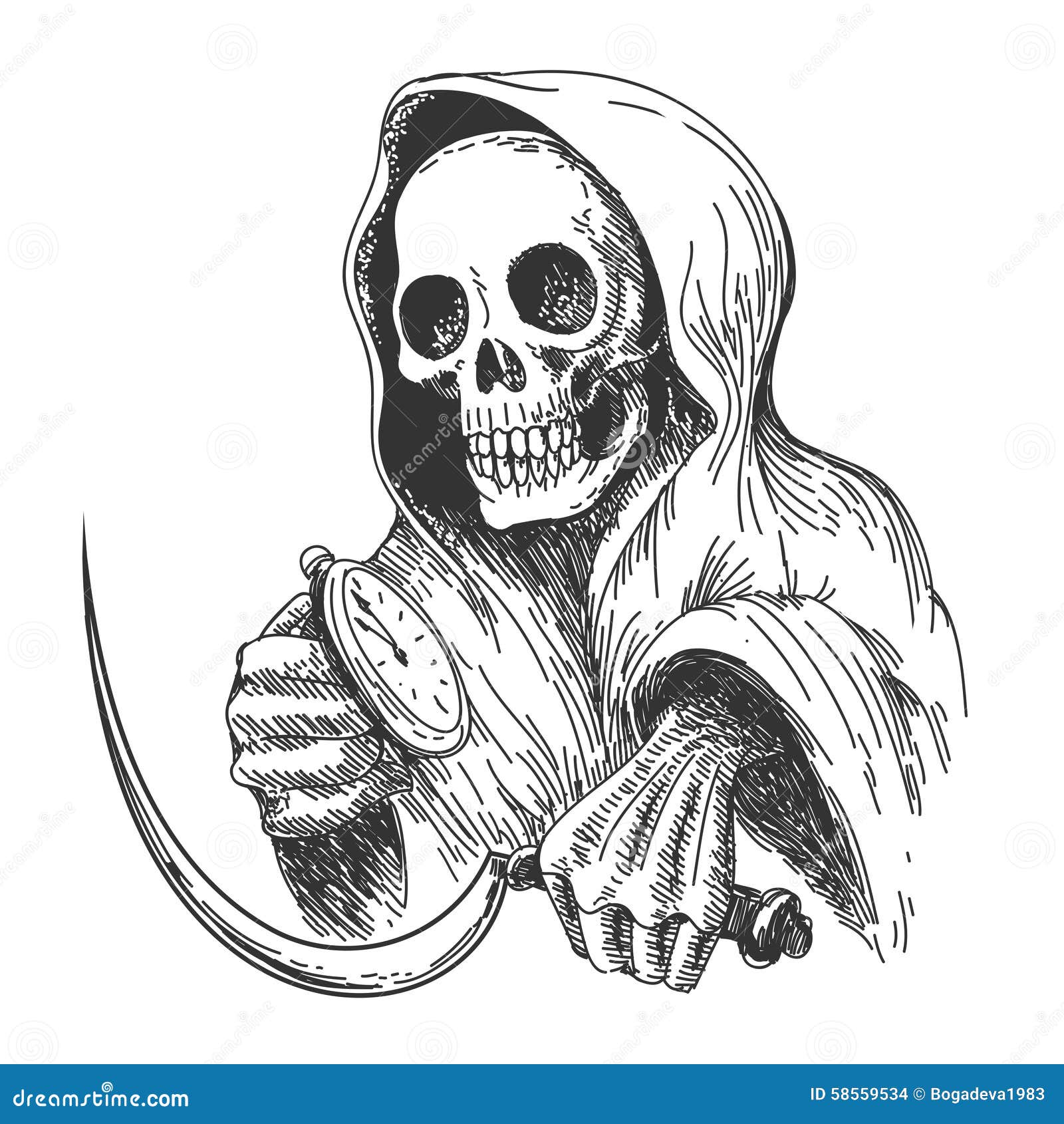 Waiting Death stock vector. Illustration of blade, face - 58559534