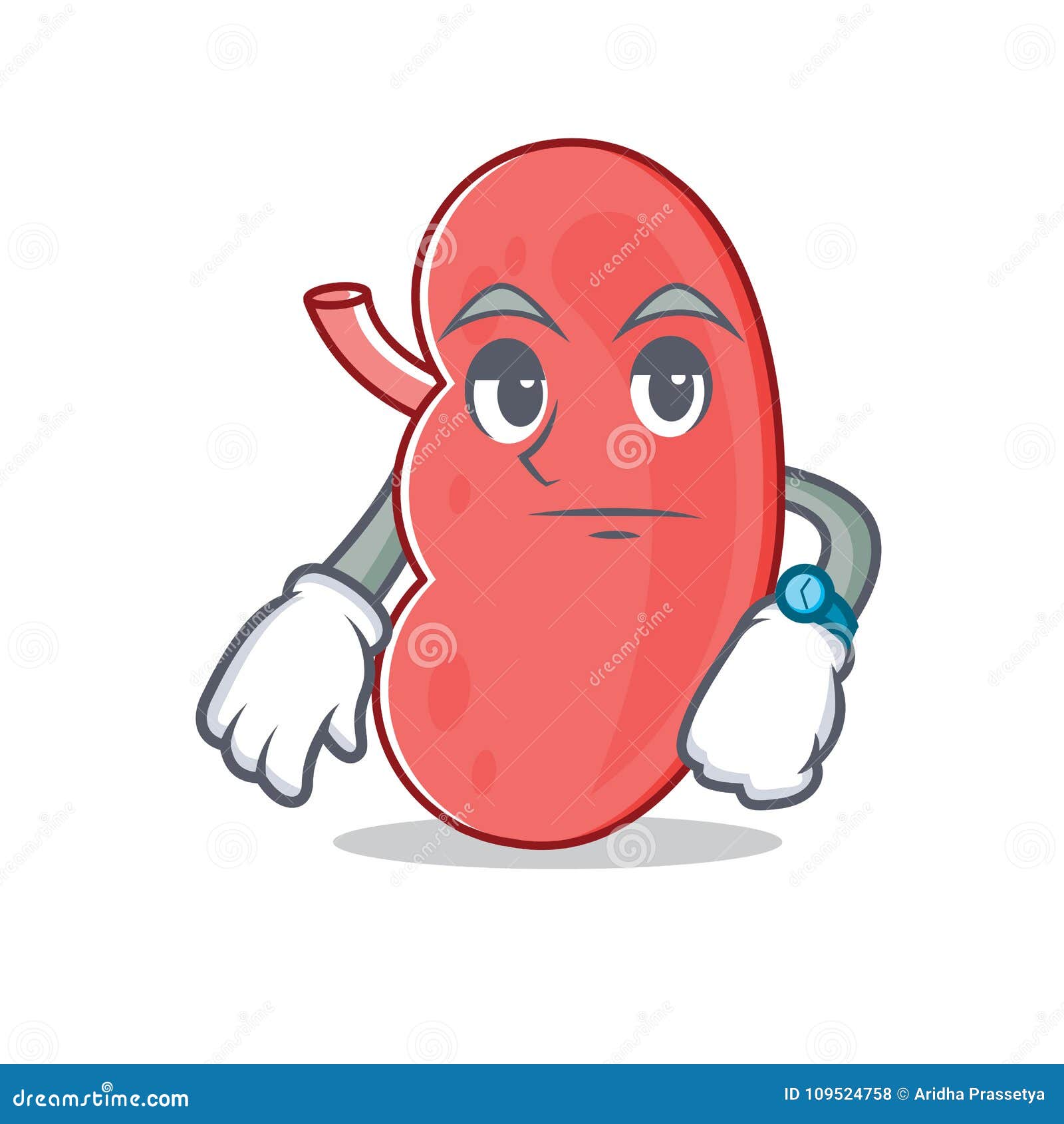 Waiting Kidney Mascot Cartoon Style Stock Vector - Illustration of ...