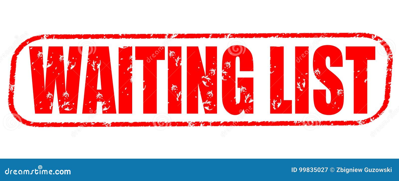 Waiting List Stamp on White Background Stock Illustration