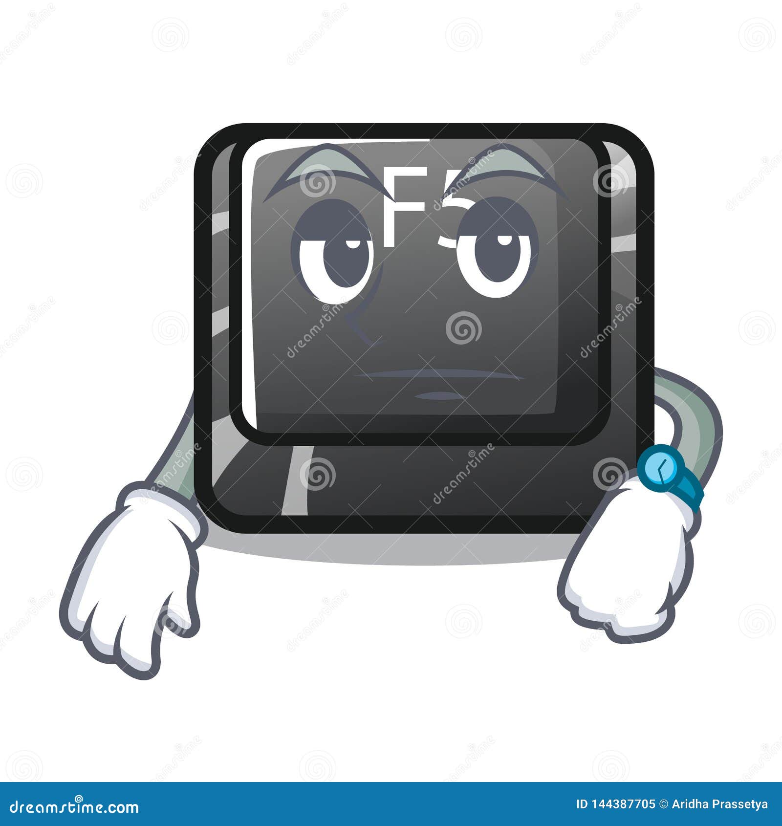waiting longest f5 button on cartoon keyboard