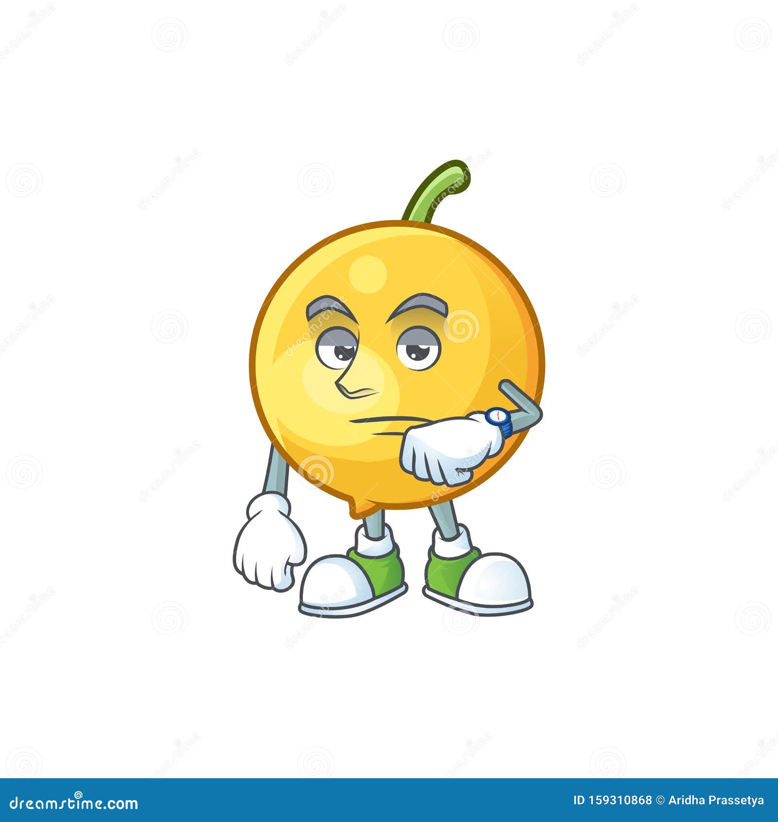 waiting ripe mundu with character mascot style