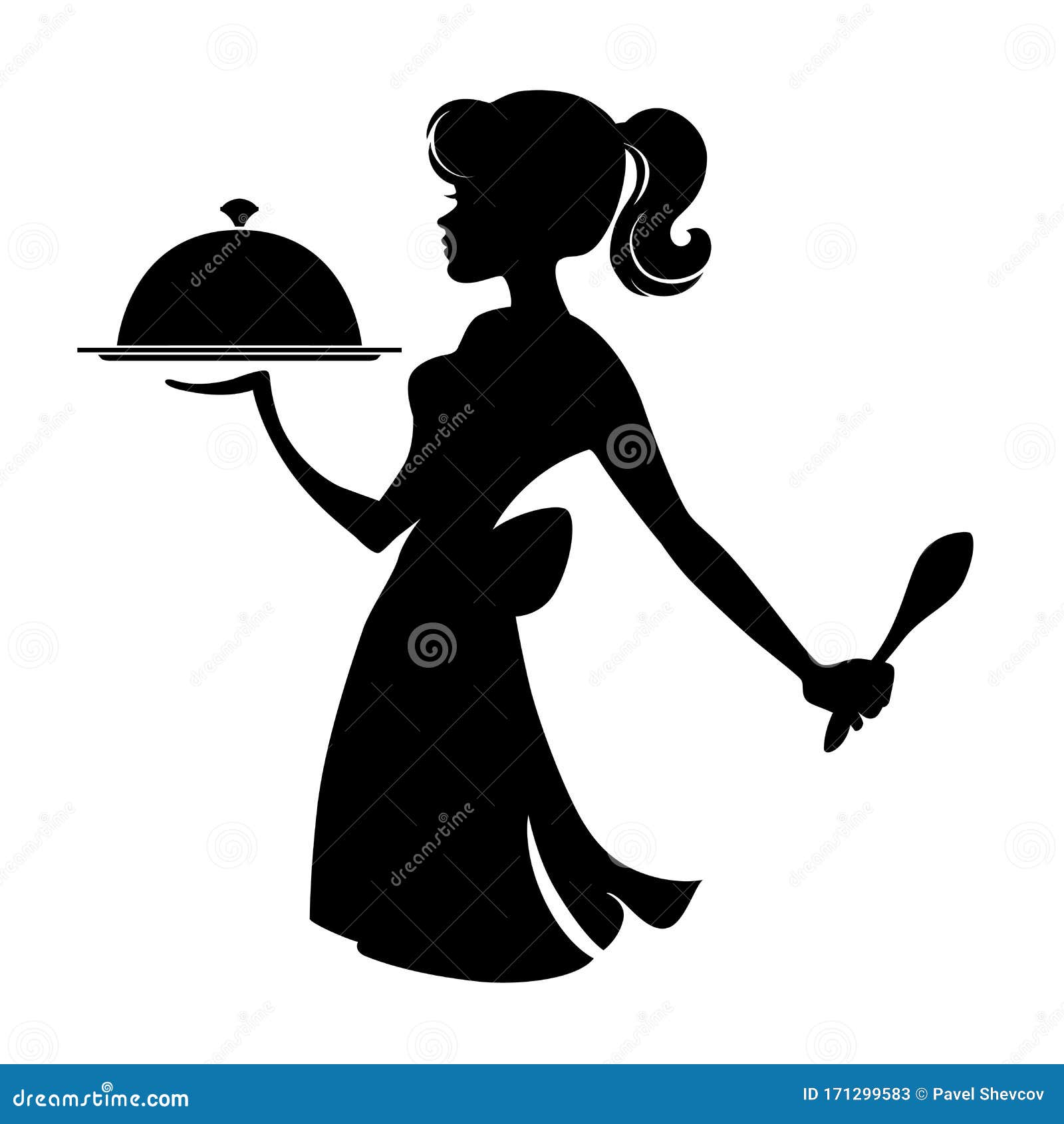 waitress silhouette
